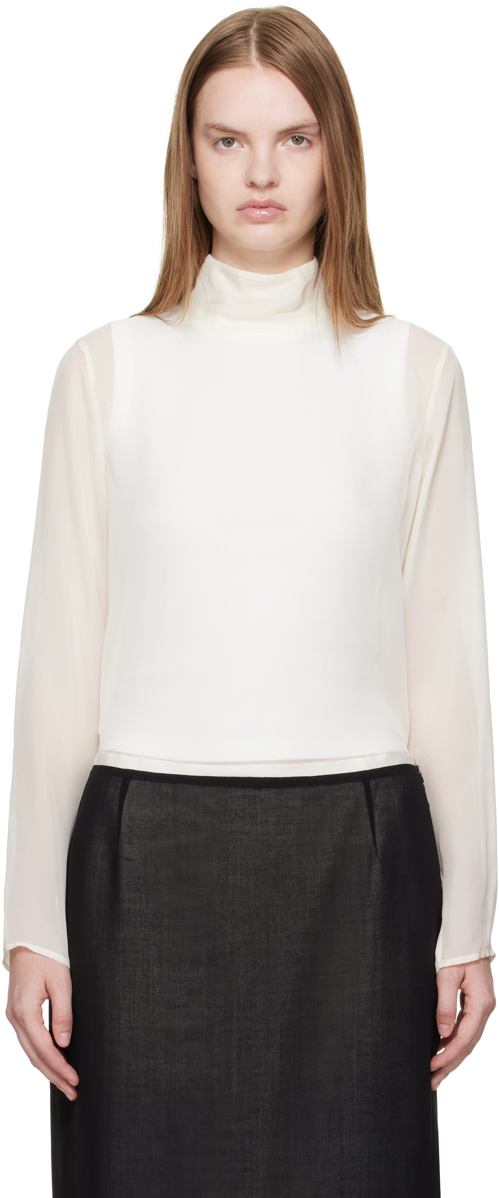 La Collection Off-white Clarice Blouse In Neutral
