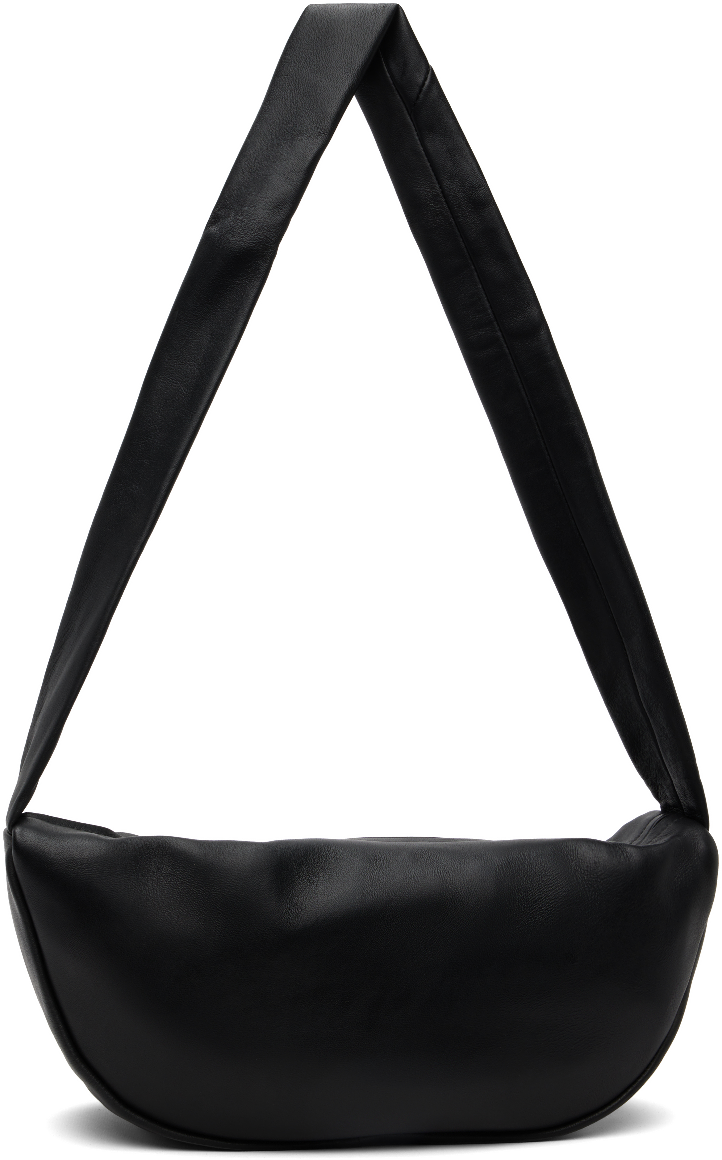 Black Soft Crescent Bag by St. Agni on Sale
