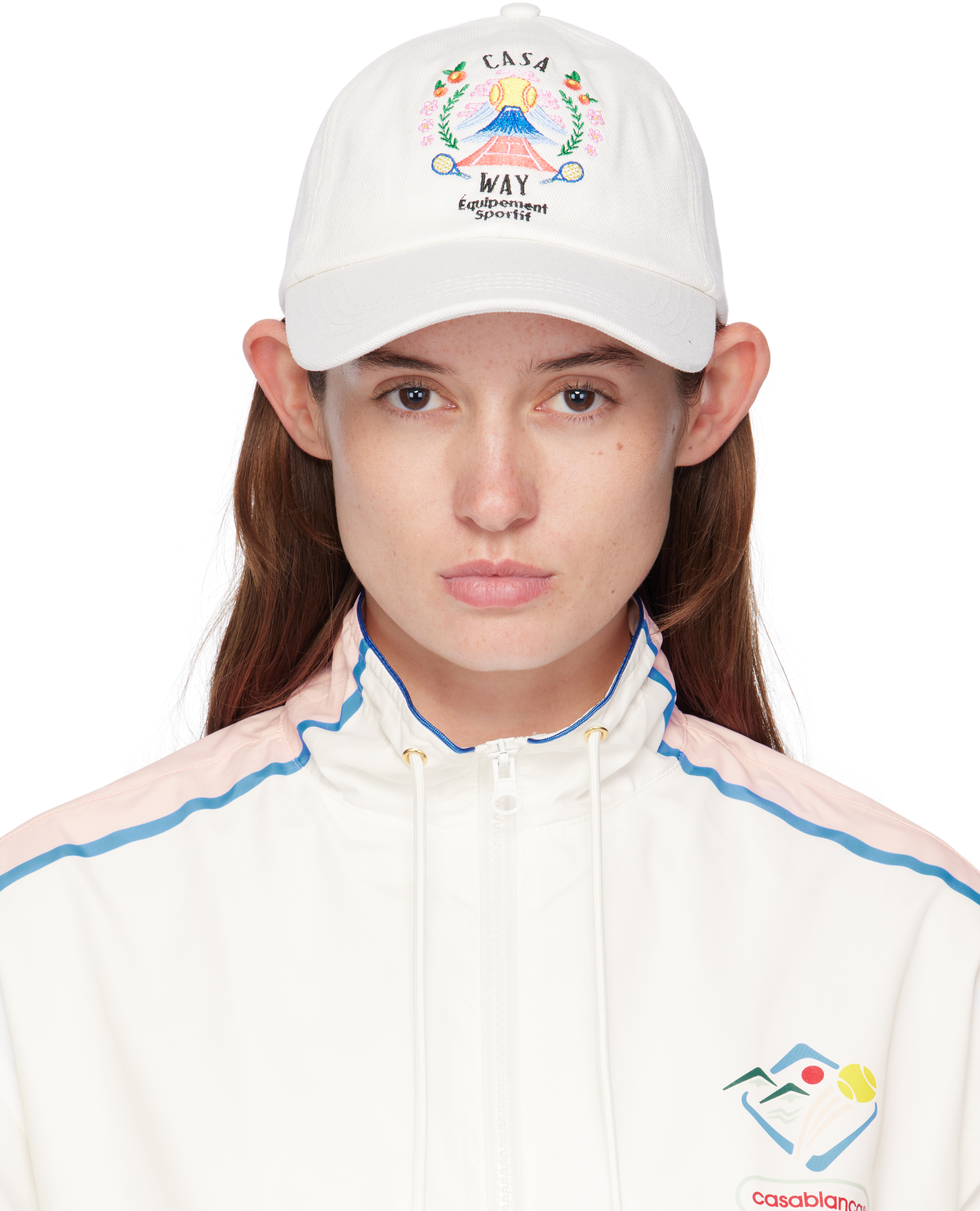 Hat 帽子 Casa Way Mountain Cap - Casablanca - Cotton - White Hat 帽子 Casa Way Mountain Cap - Casablanca - Cotton - White