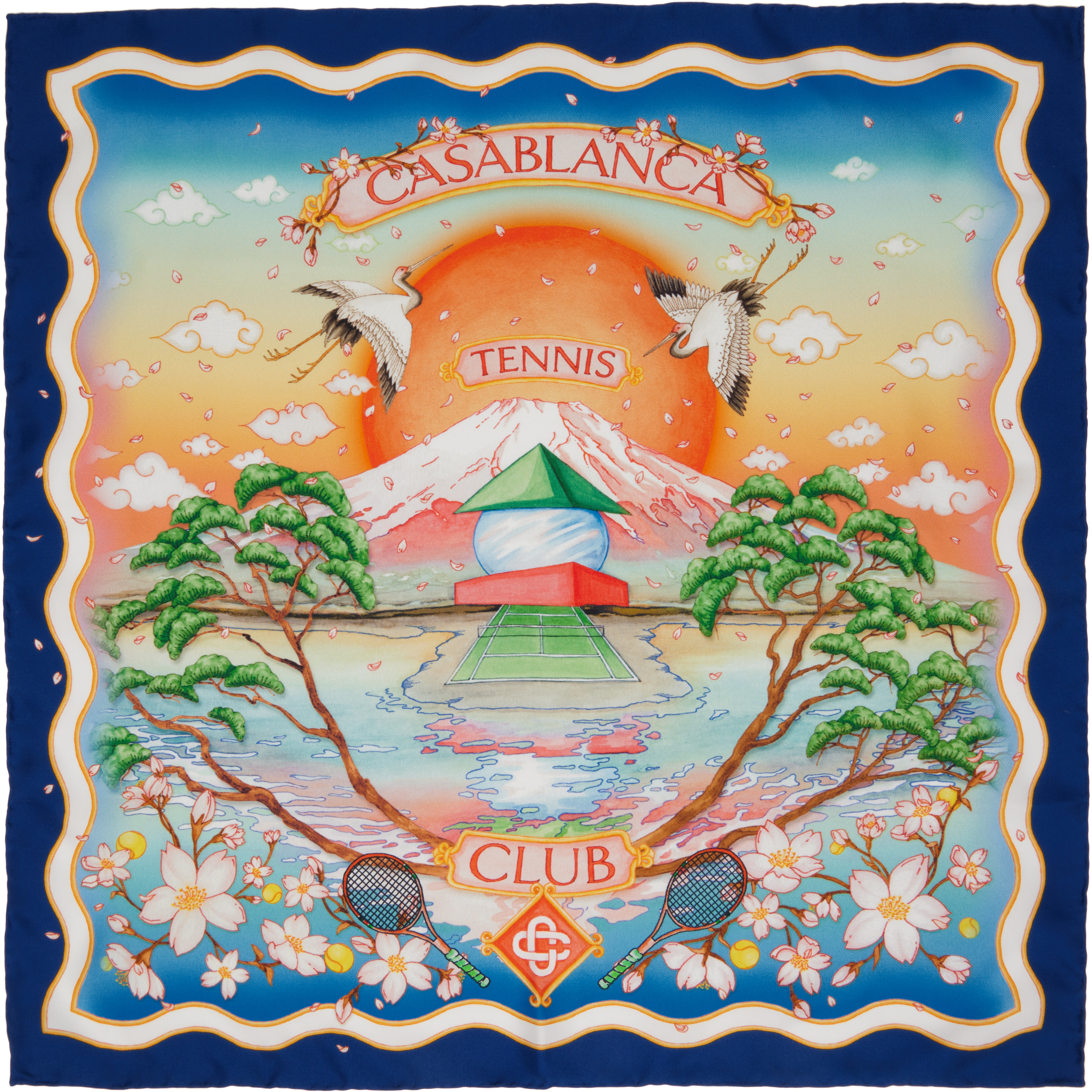 Multicolor Medium Silk Scarf
