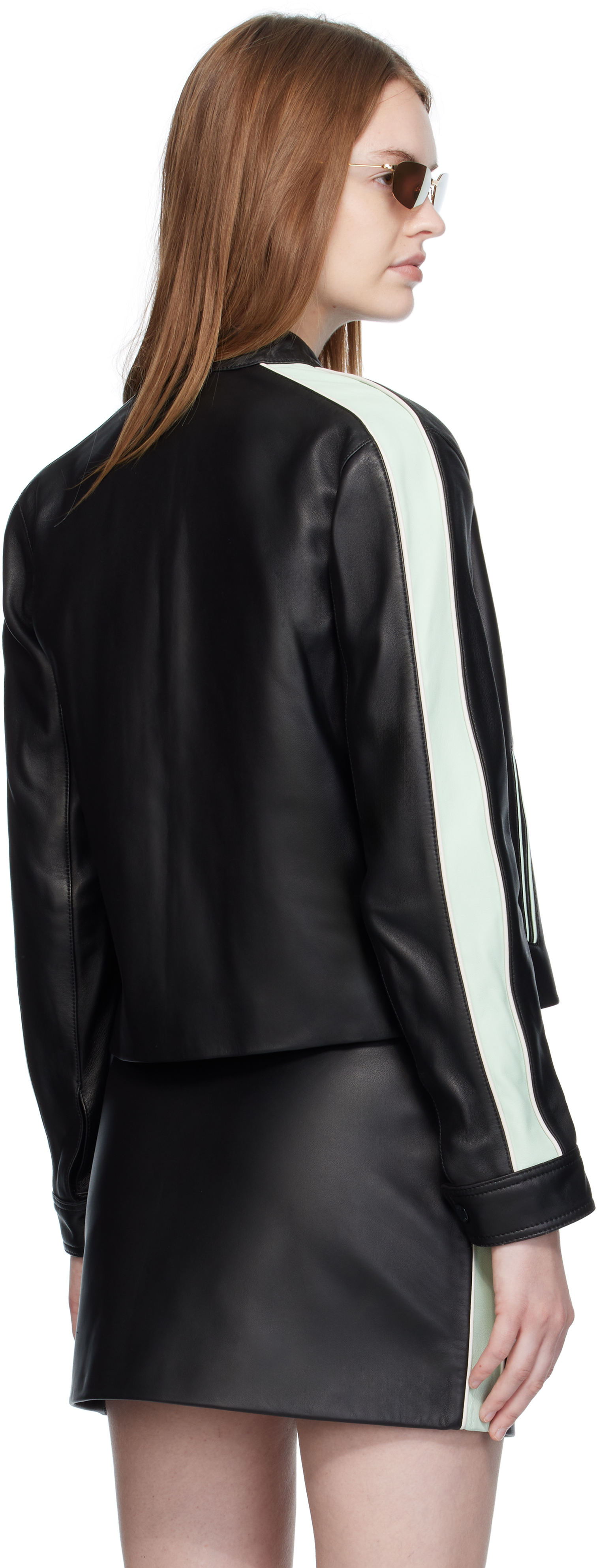 Casablanca Womens Black Racer Regular-fit Leather Jacket In Black