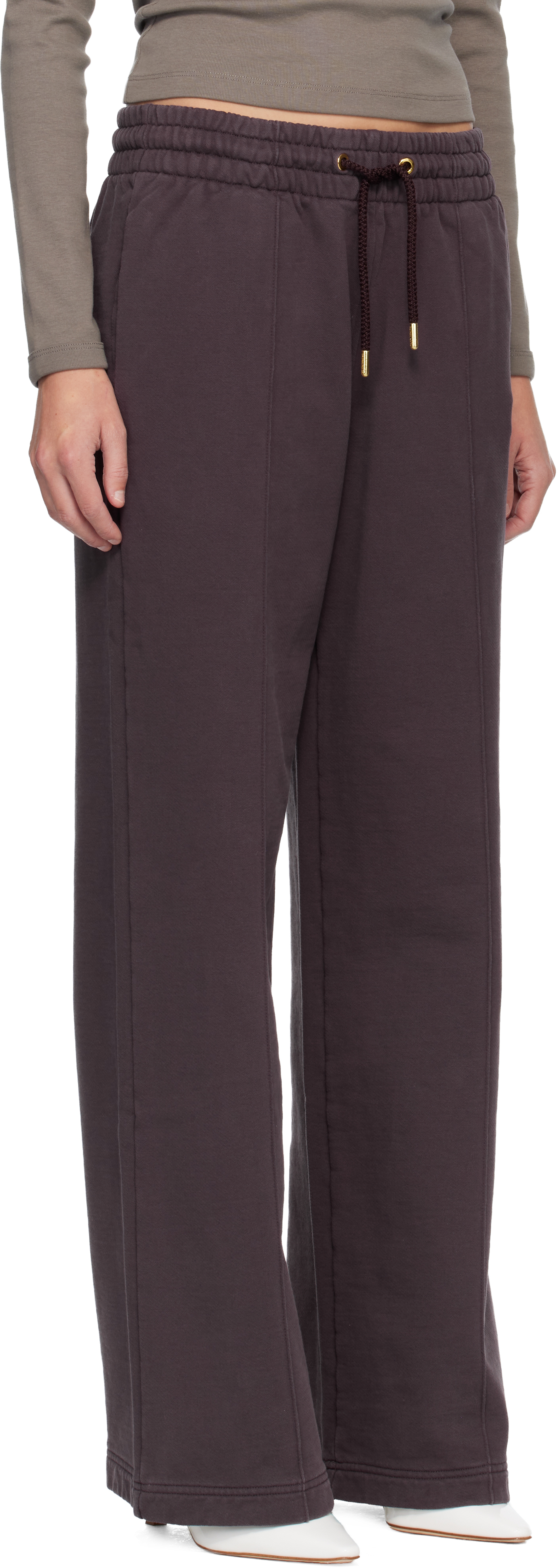 Casablanca Purple Dragonfly Floral Open Hem Sweatpants In Animal Print