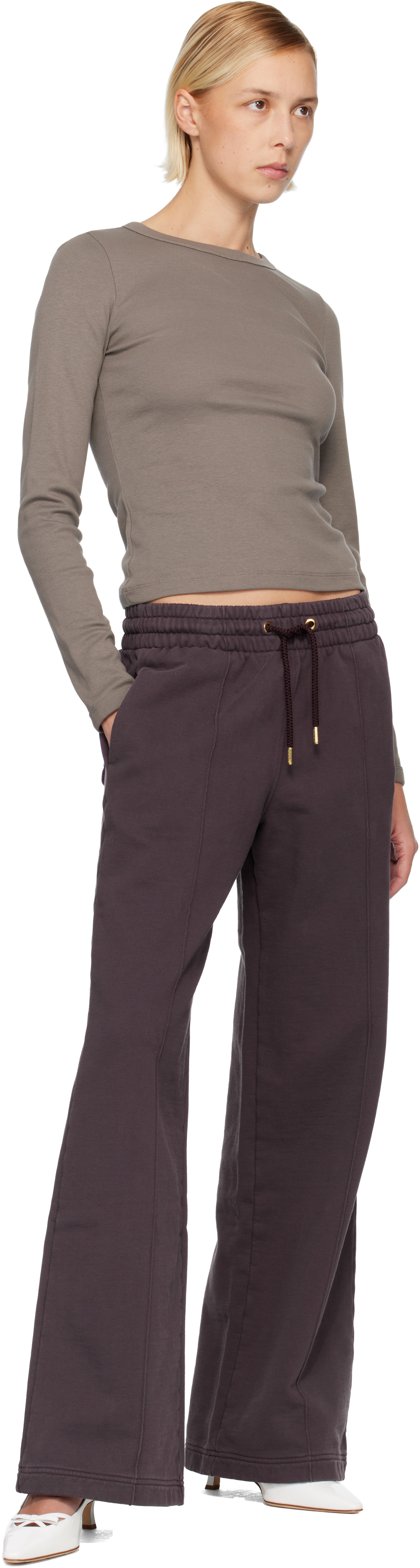 Casablanca Purple Dragonfly Floral Open Hem Sweatpants In Animal Print