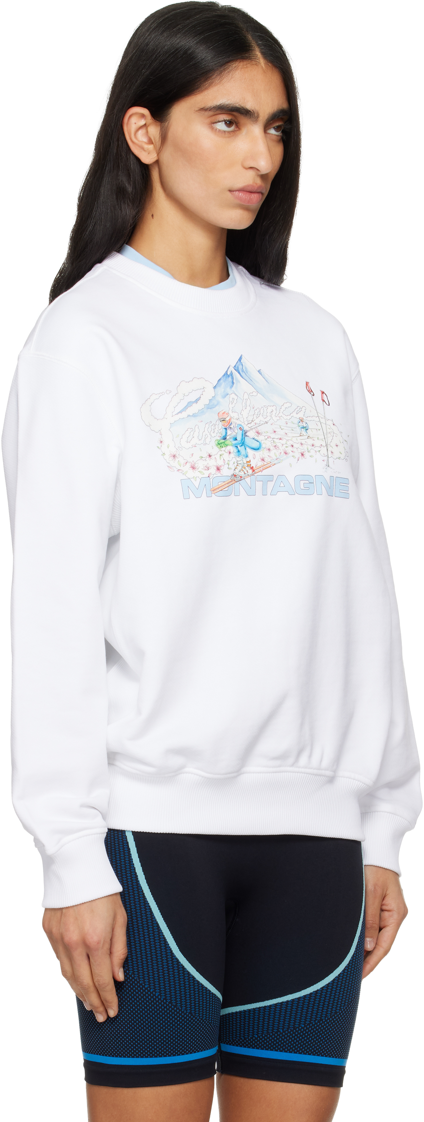 Casablanca Printed Crew Neck Sweatshirt In White