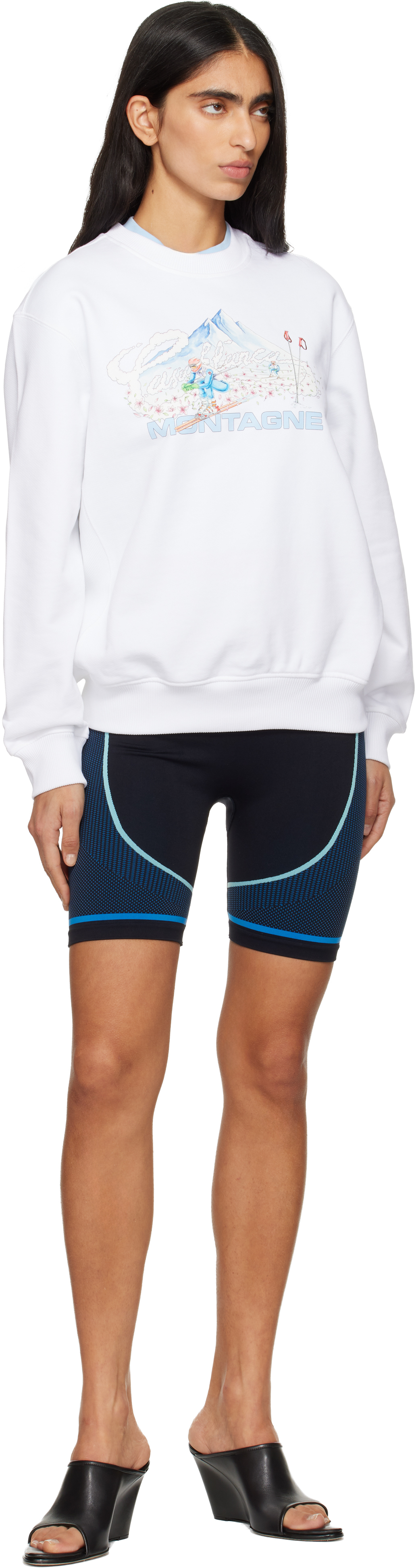 Casablanca Printed Crew Neck Sweatshirt In White