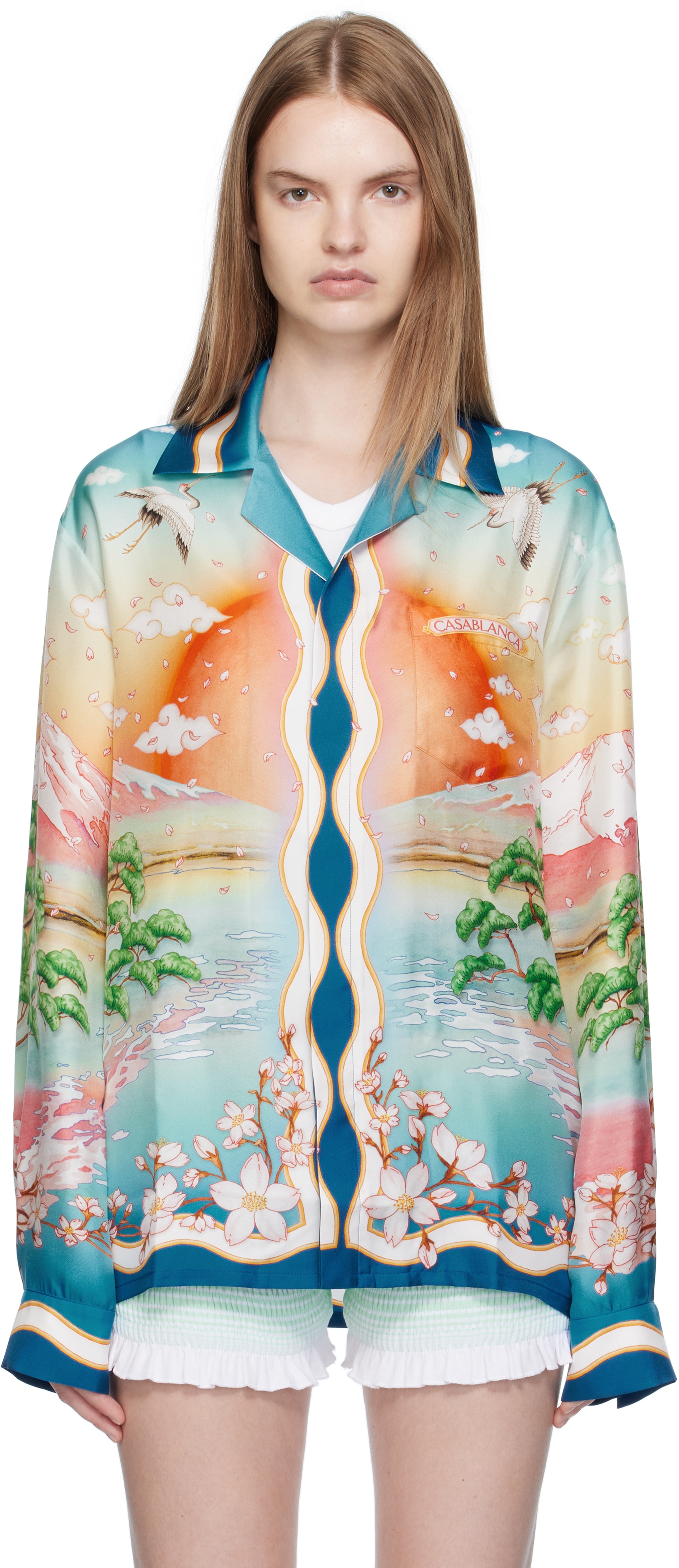 Casablancaのマルチカラー 'Tennis Club' シルク 長袖シャツがセール中