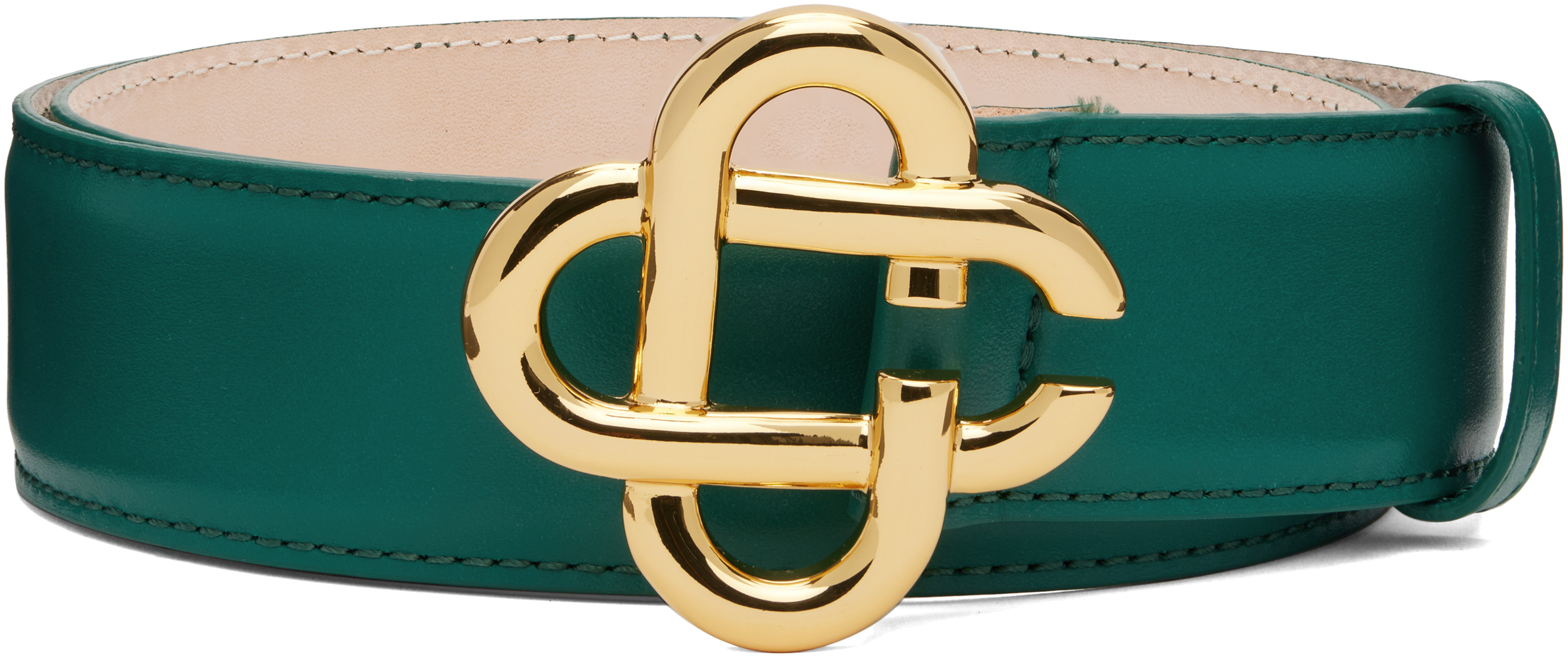 Casablanca Green Cc Logo Buckle Belt In Green