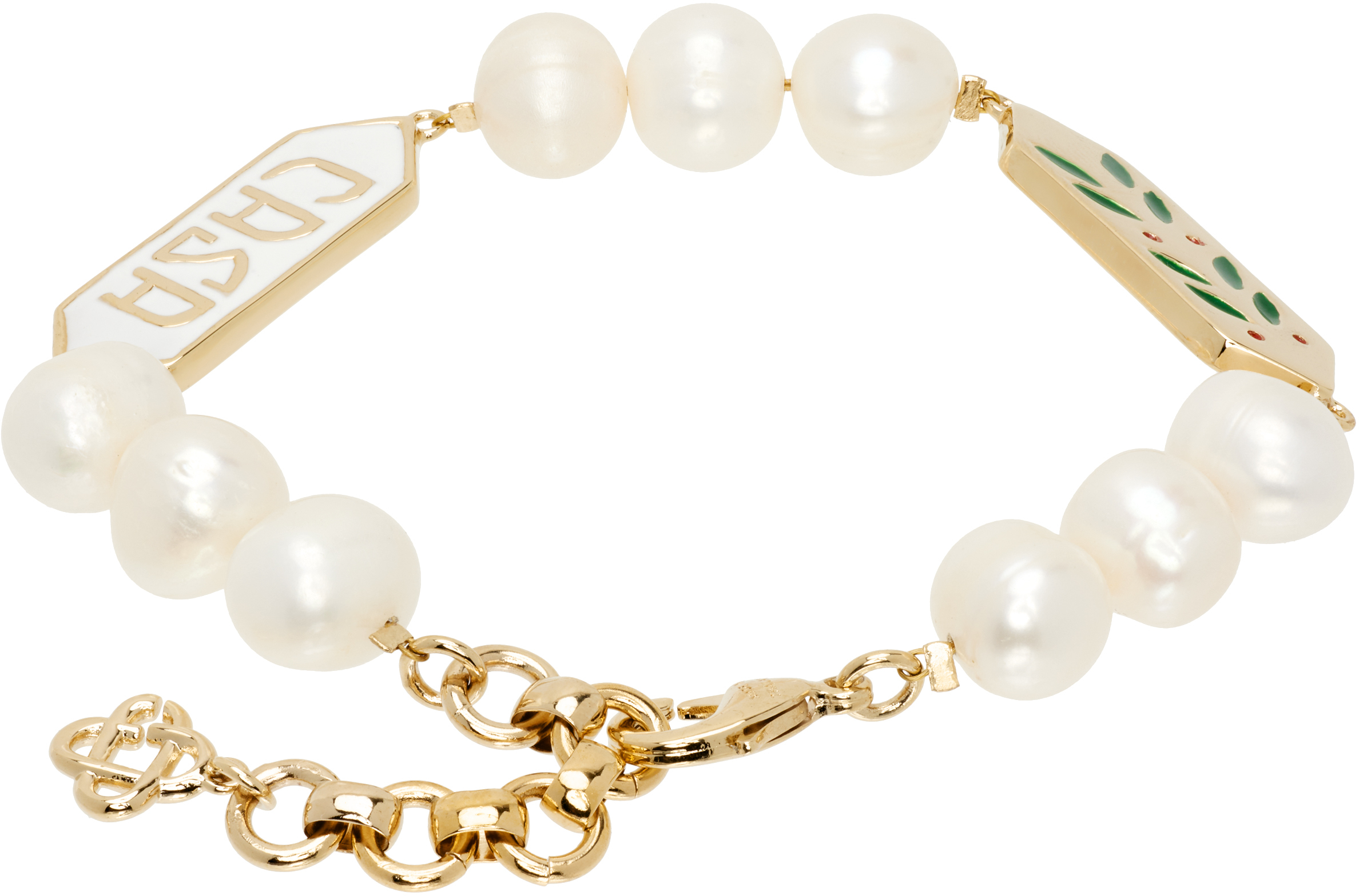 Casablanca Laurel Pearl Bracelet In Gold