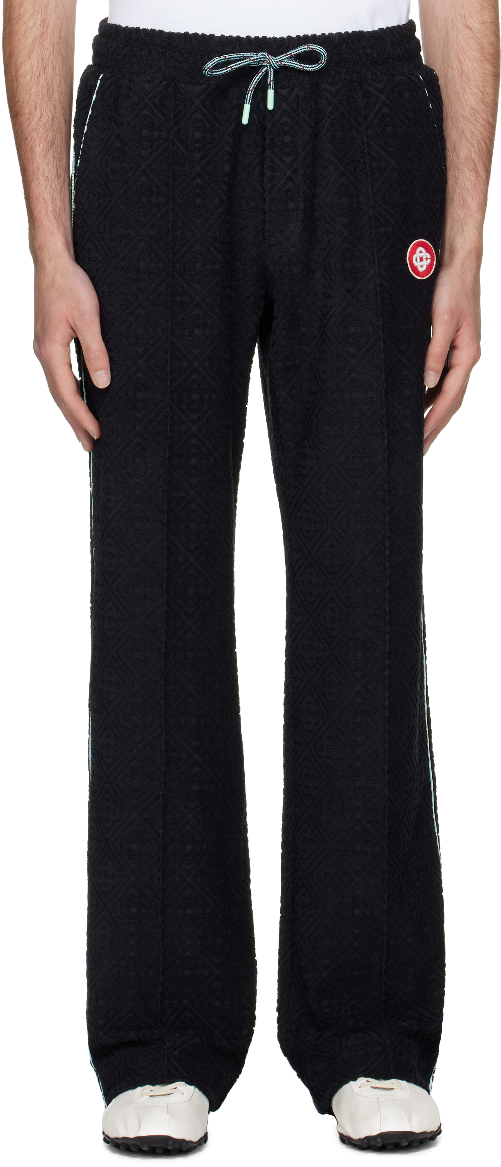 Black Monogram Jacquard Towelling Sweatpants