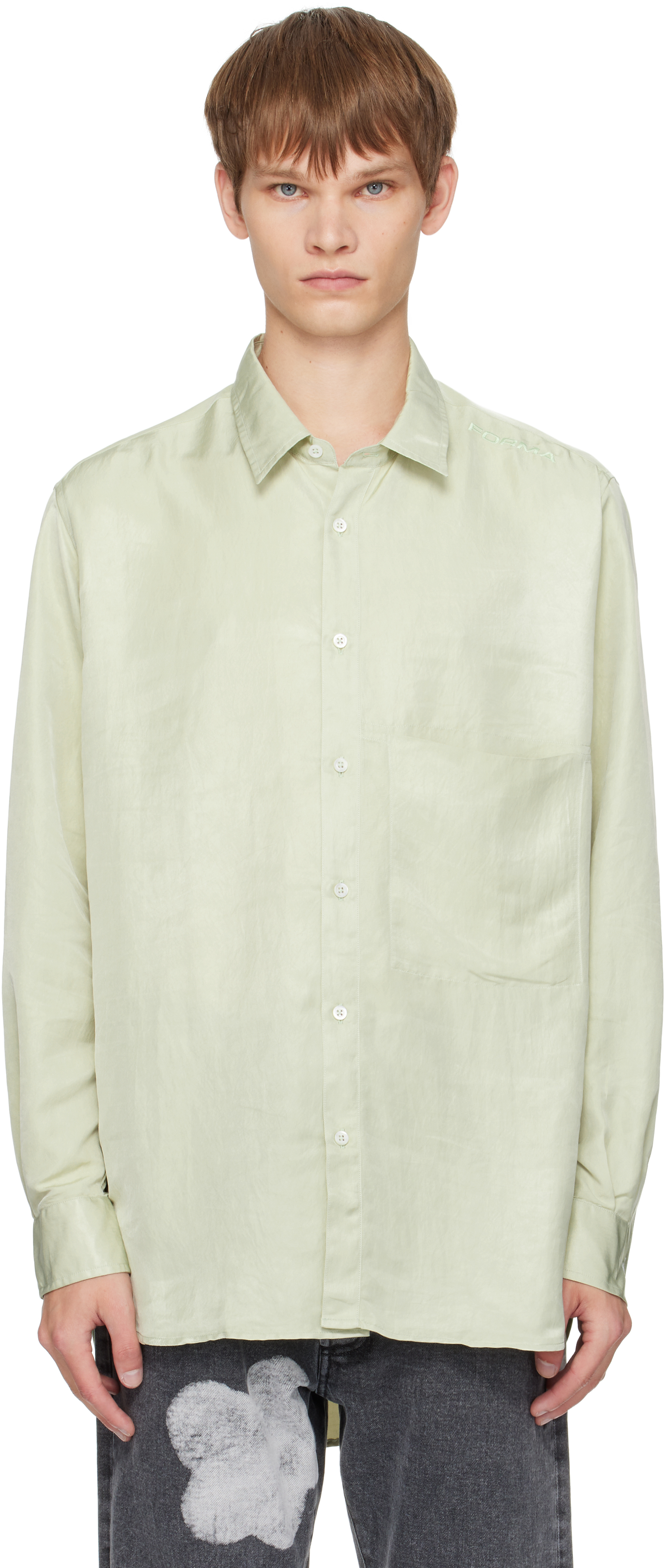 Forma Green Fluid Pocket Shirt In Green