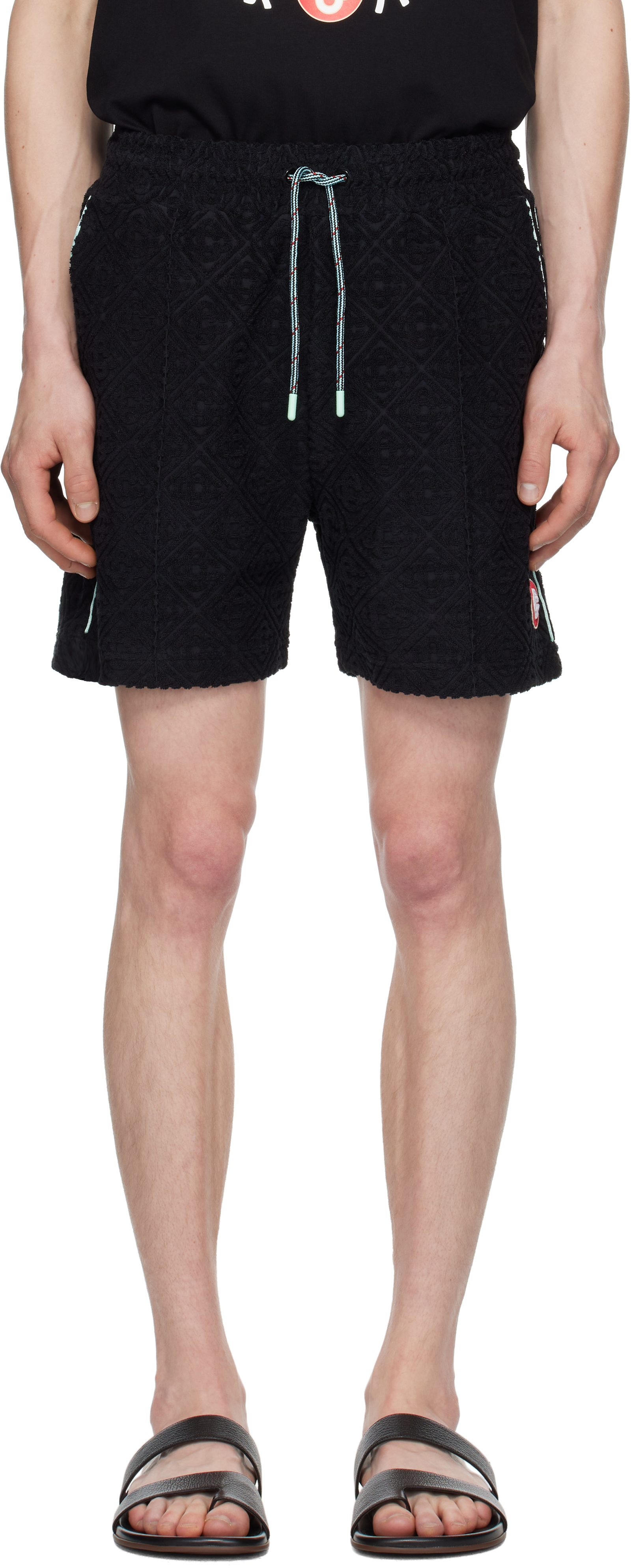 Black Monogram Jacquard Towelling Shorts