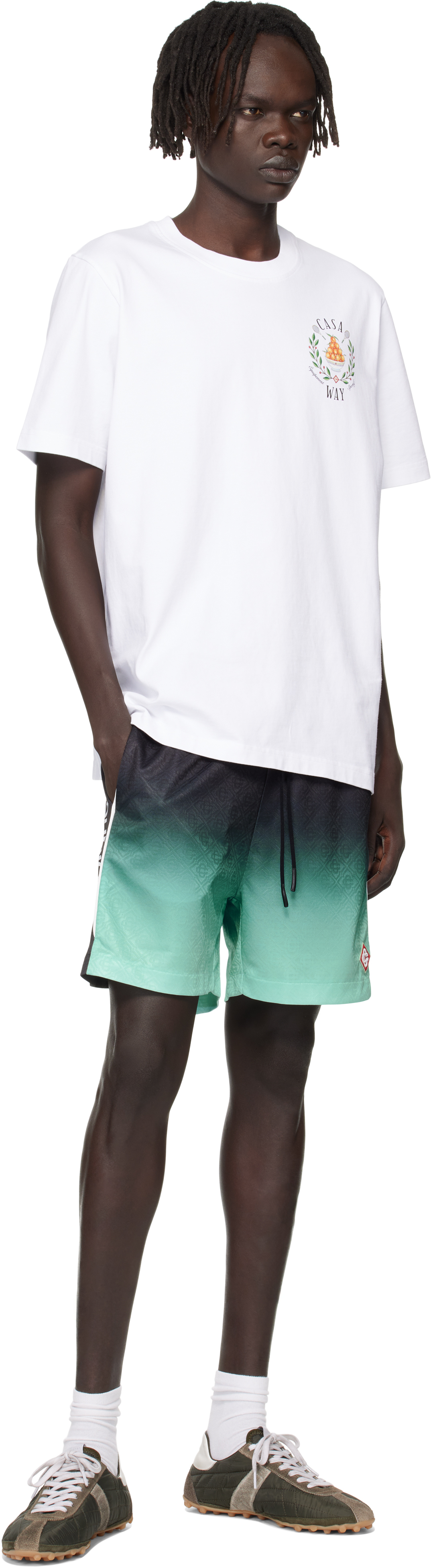 Casablanca Elastic Waistband Gradient Design Shorts In Multi
