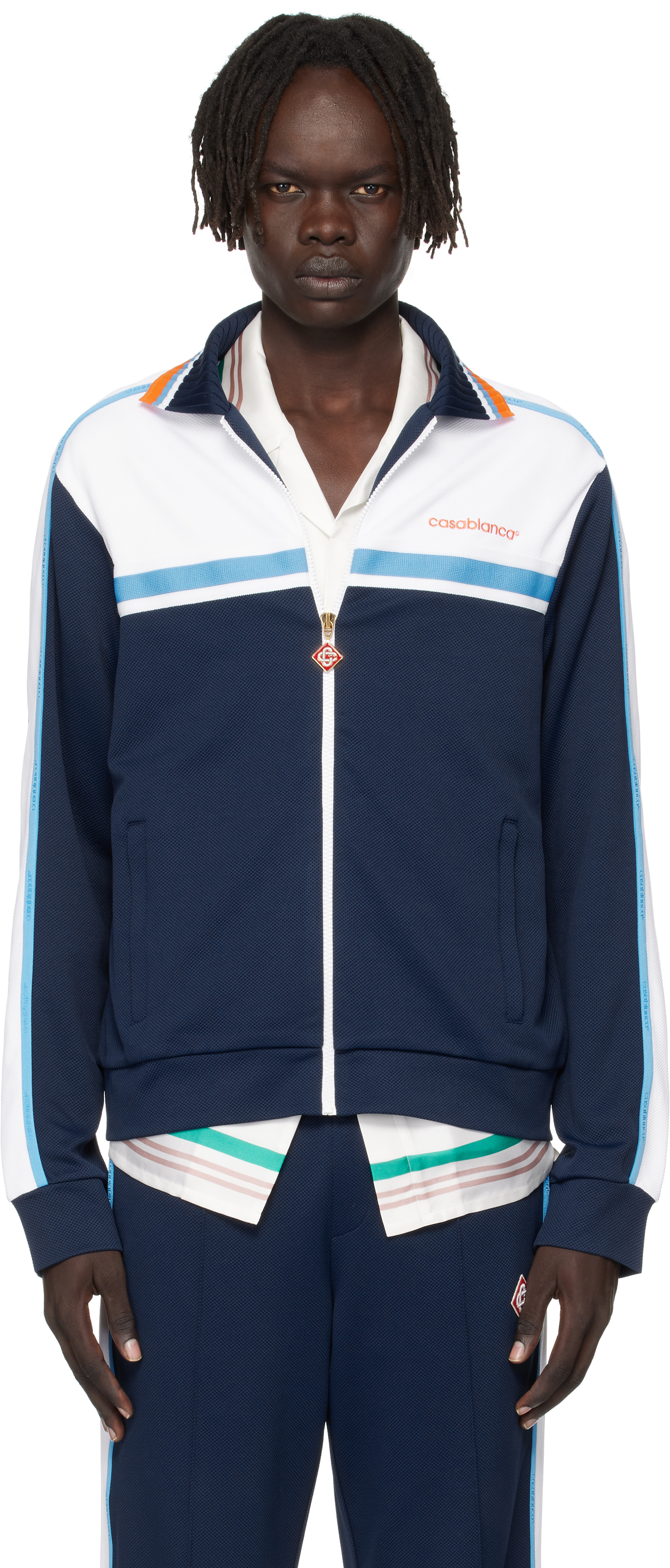 Casablanca Textured Colorblock Track Jacket In Multi