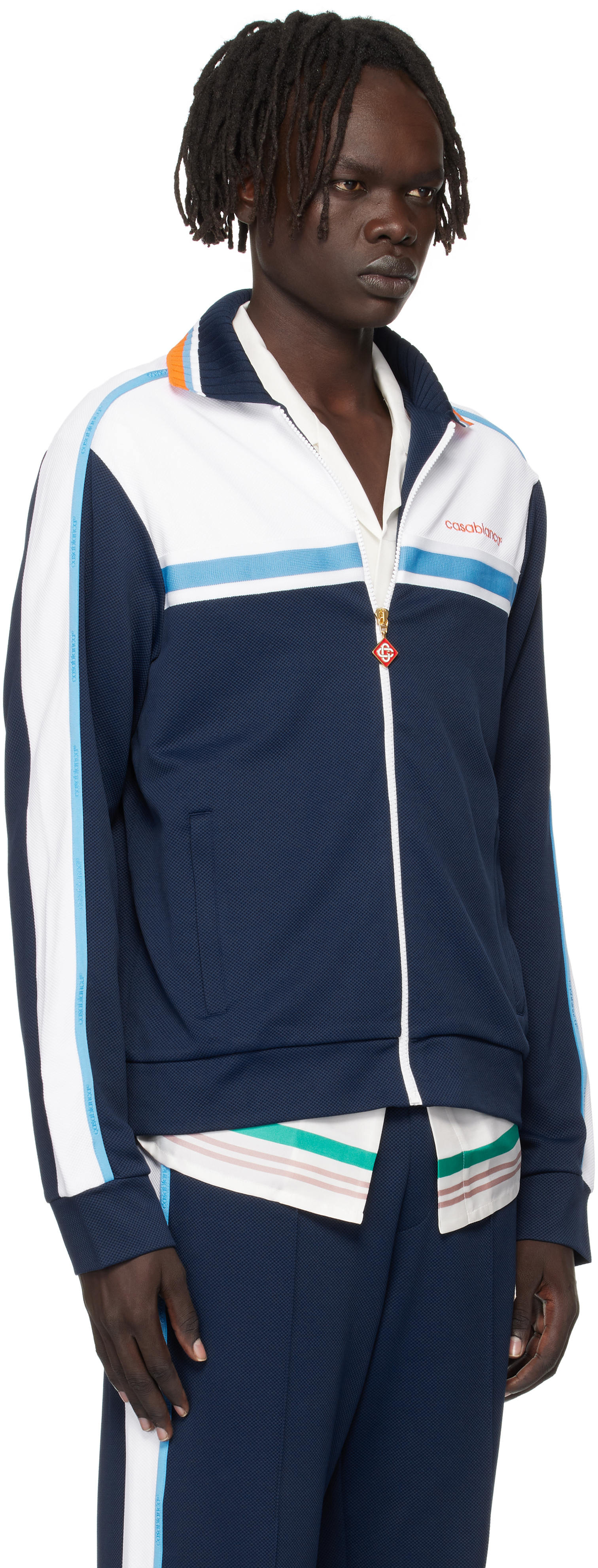 Casablanca Textured Colorblock Track Jacket In Multi
