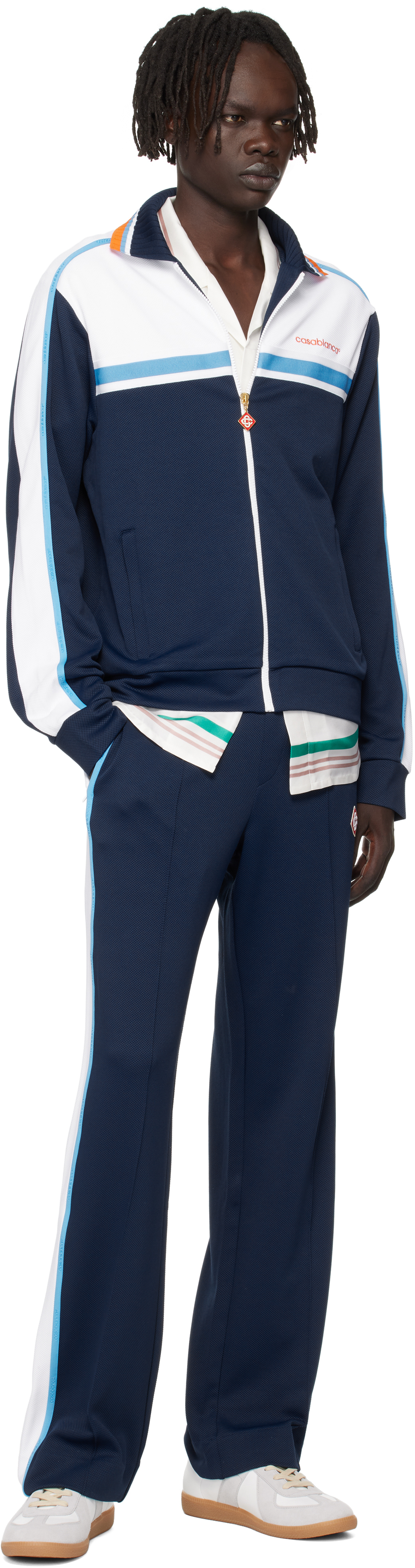 Casablanca Textured Colorblock Track Jacket In Multi