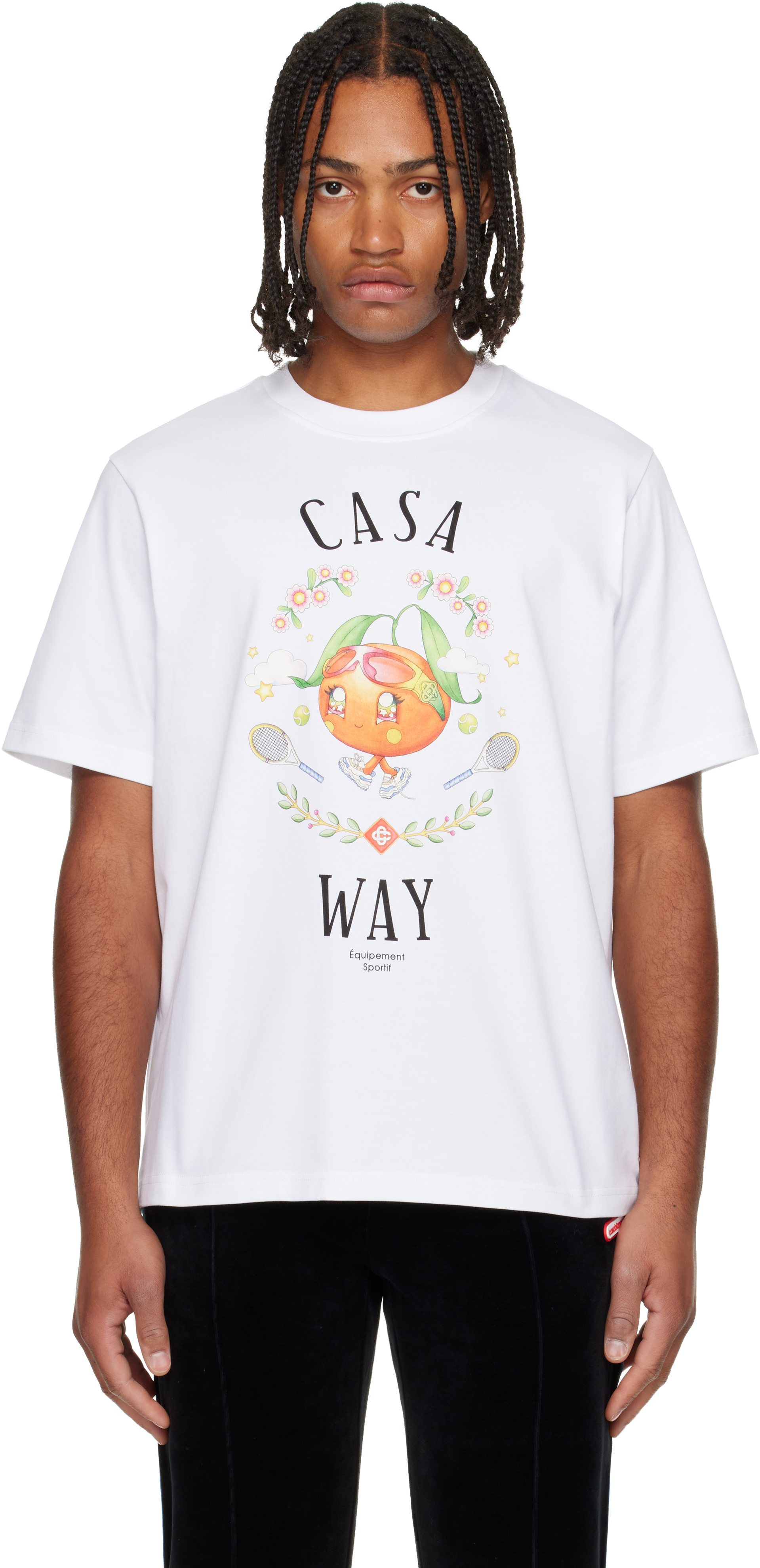 Casablancaのホワイト 'The Casa Way Orange Mascot' Tシャツがセール中