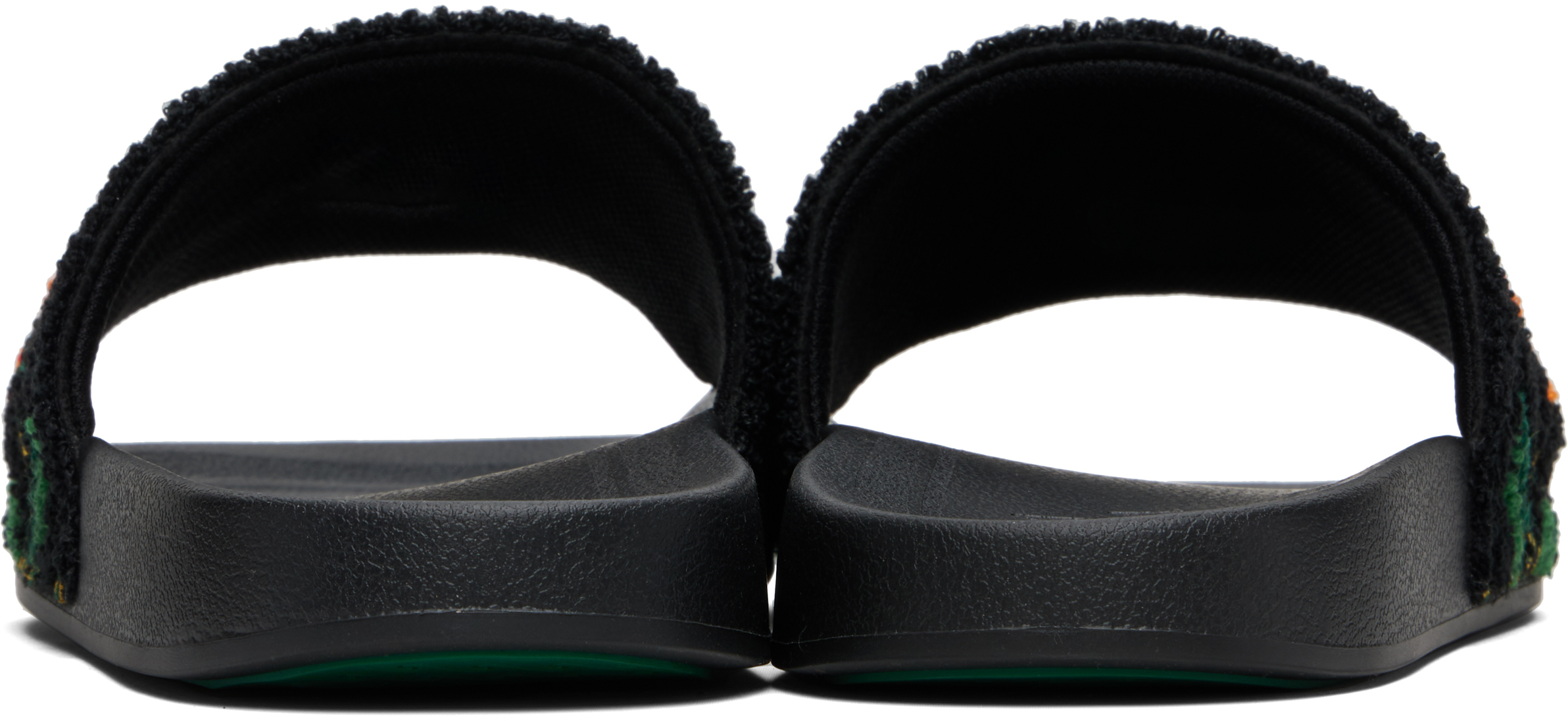 Casablanca Embroidered Terry-cloth Slides In Black