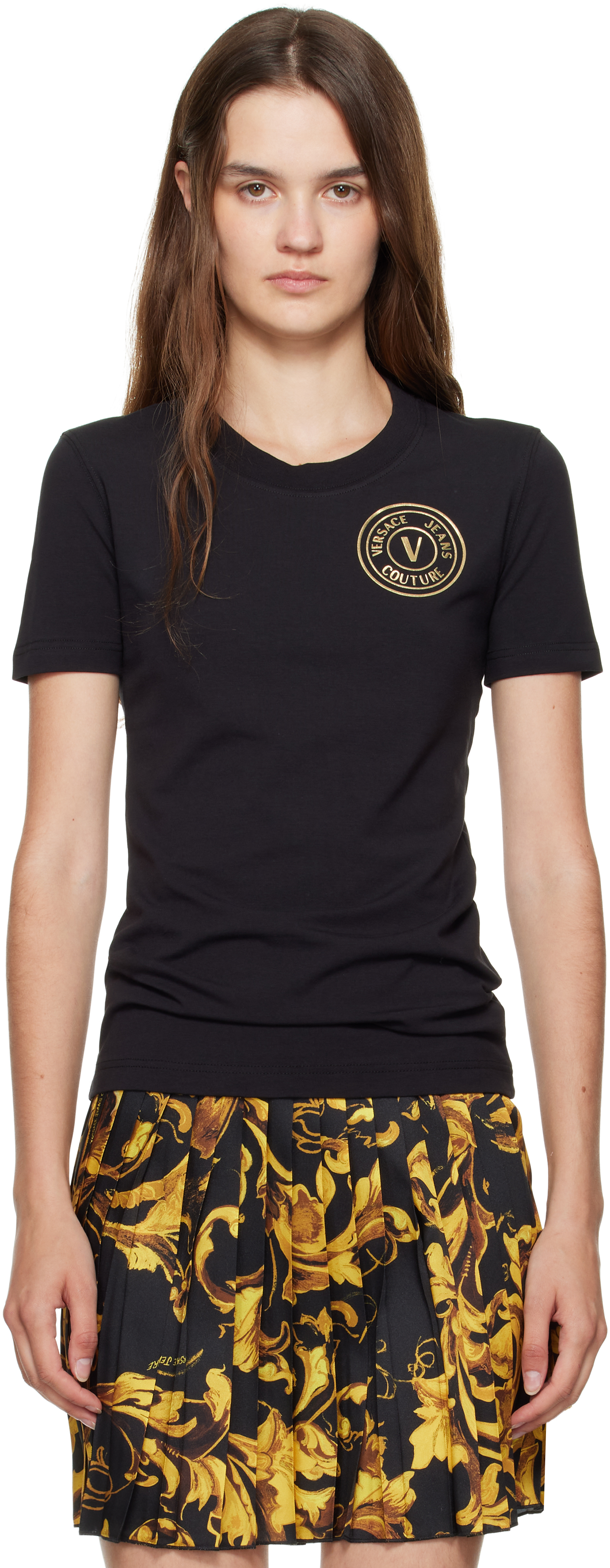 【VERSACE】クロップドプリントコットンTシャツ VERSACE】クロップドプリントコットンTシャツ