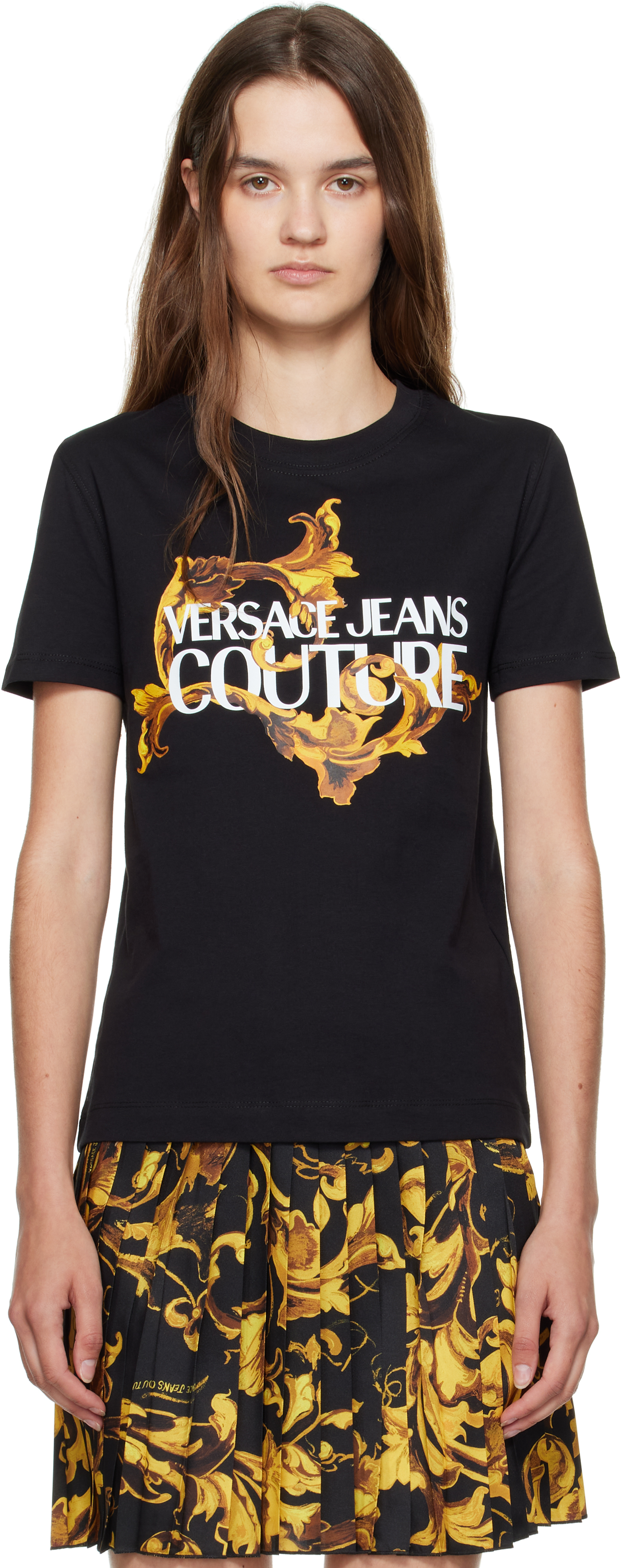 Black Screen-Printed Cotton Jersey T-shirt