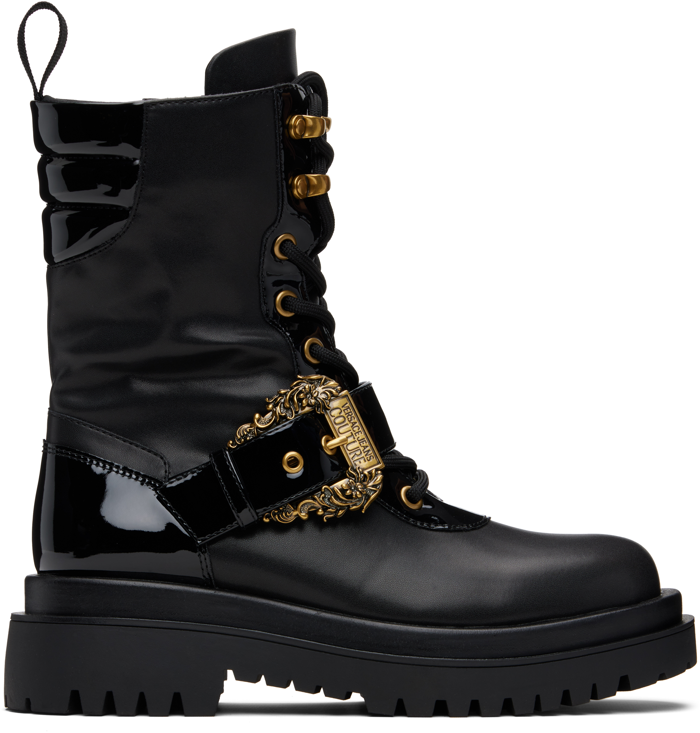 Black Pin-Buckle Boots