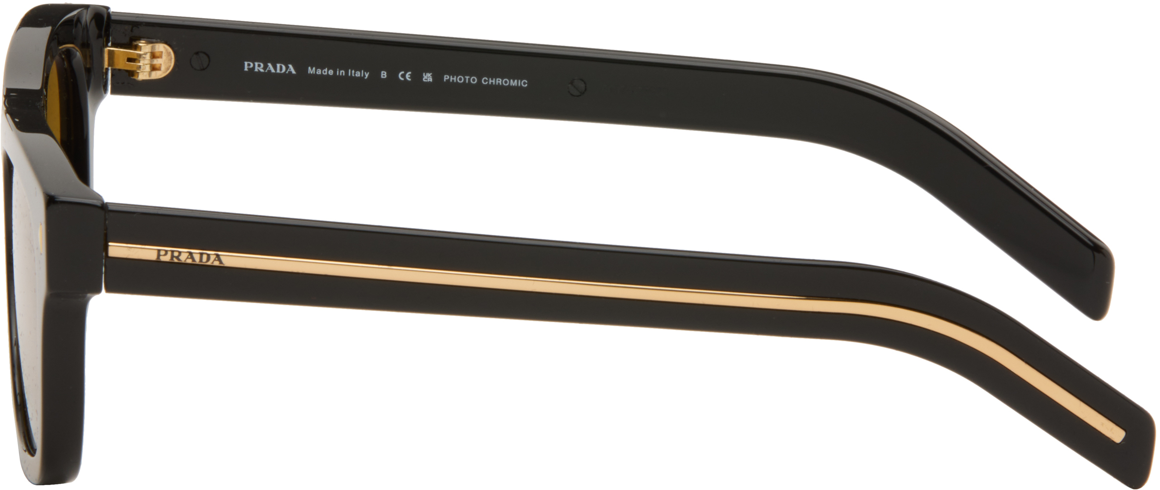 Prada Black Rectangle Sunglasses In Black