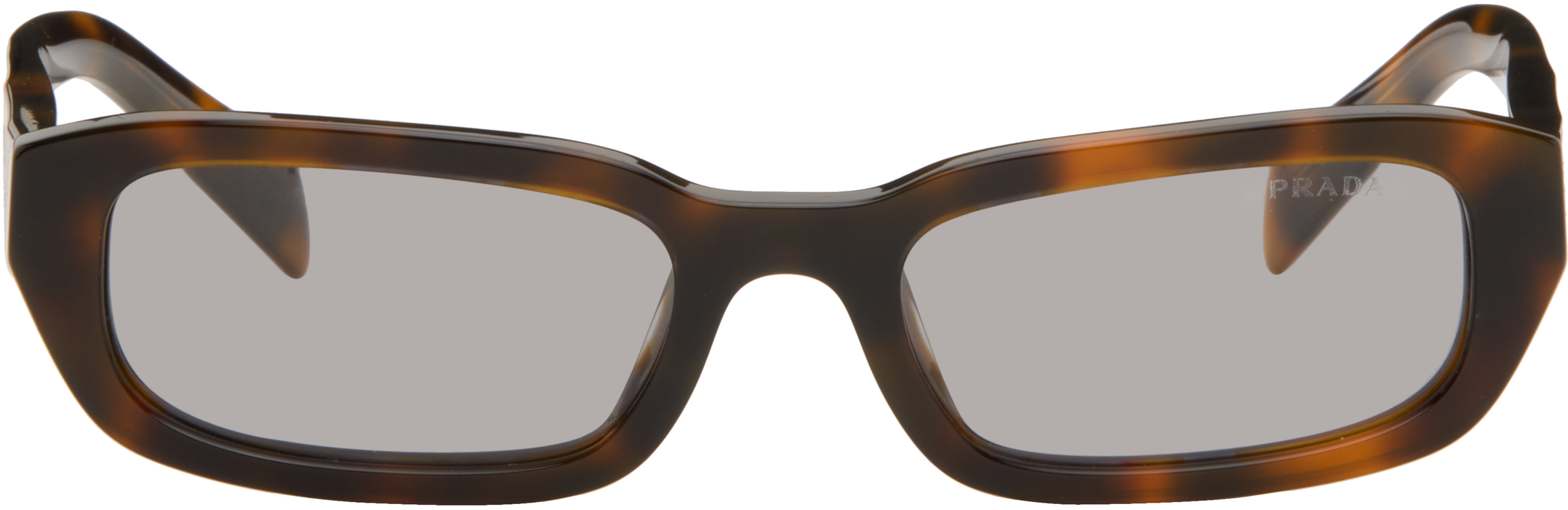 Prada 0pr B06s Rectangular Tortoiseshell Acetate Sunglasses In Multi