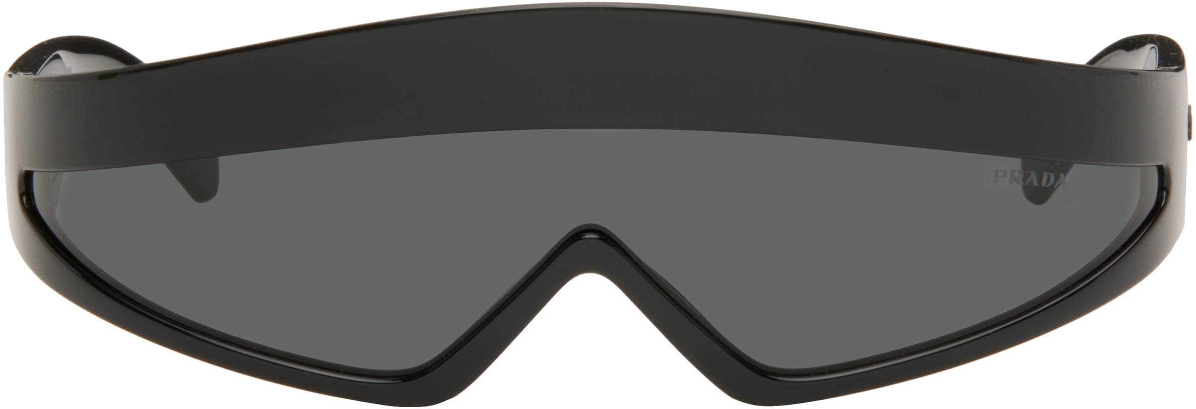 Prada Black Runway Shield Sunglasses In Black