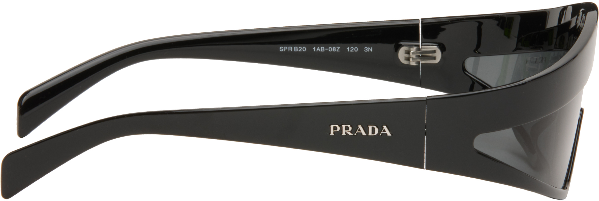 Prada Black Runway Shield Sunglasses In Black