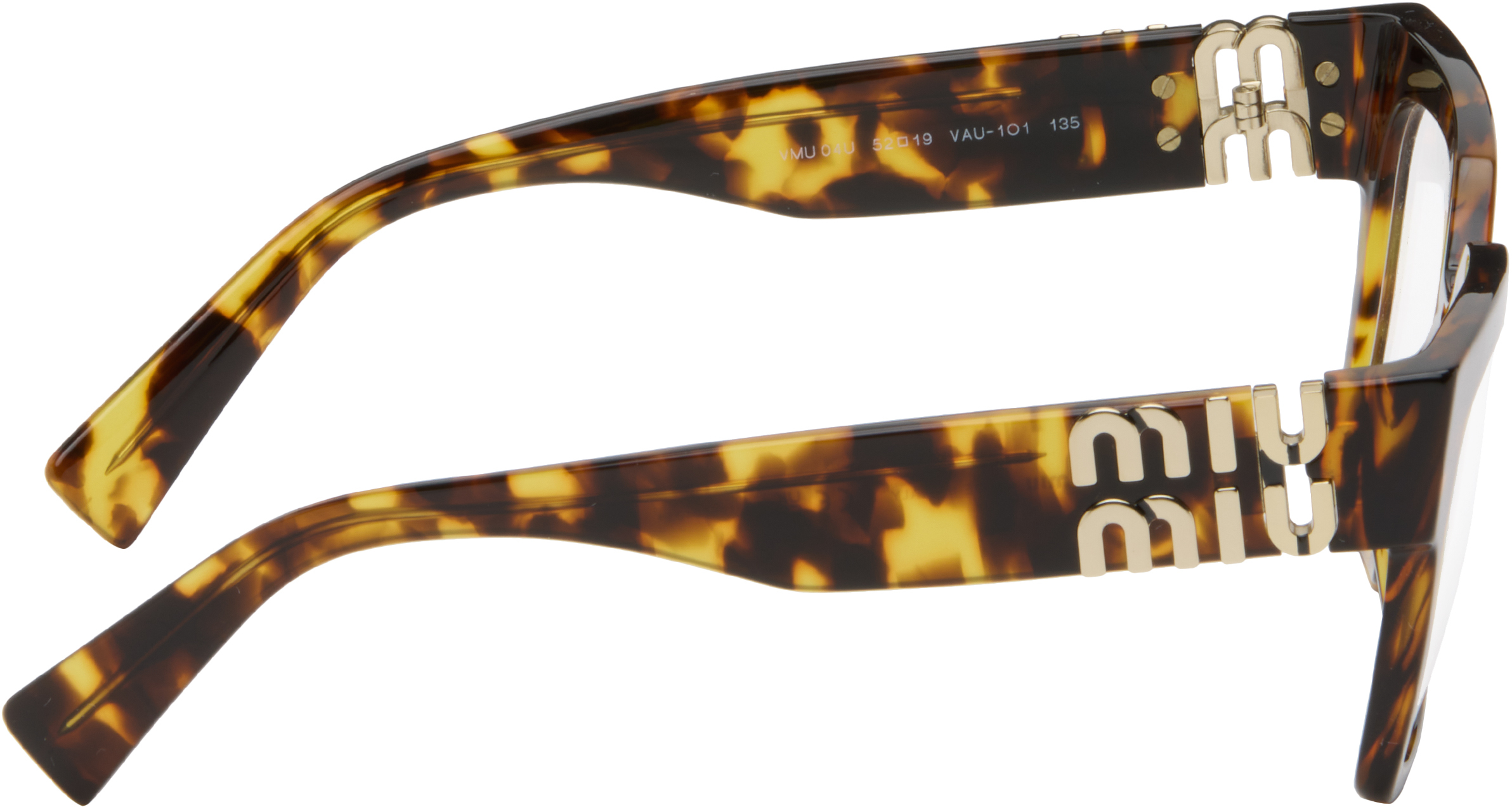 Miu Miu Brown Miu Glimpse Glasses In Multi