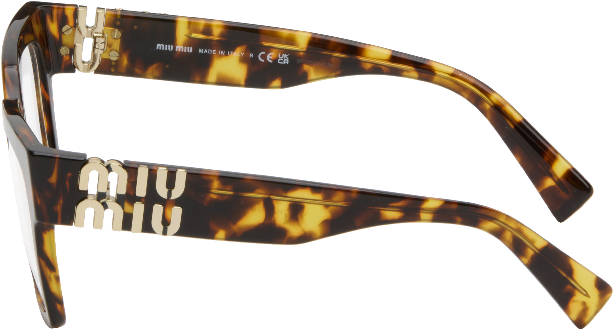Miu Miu Brown Miu Glimpse Glasses In Multi