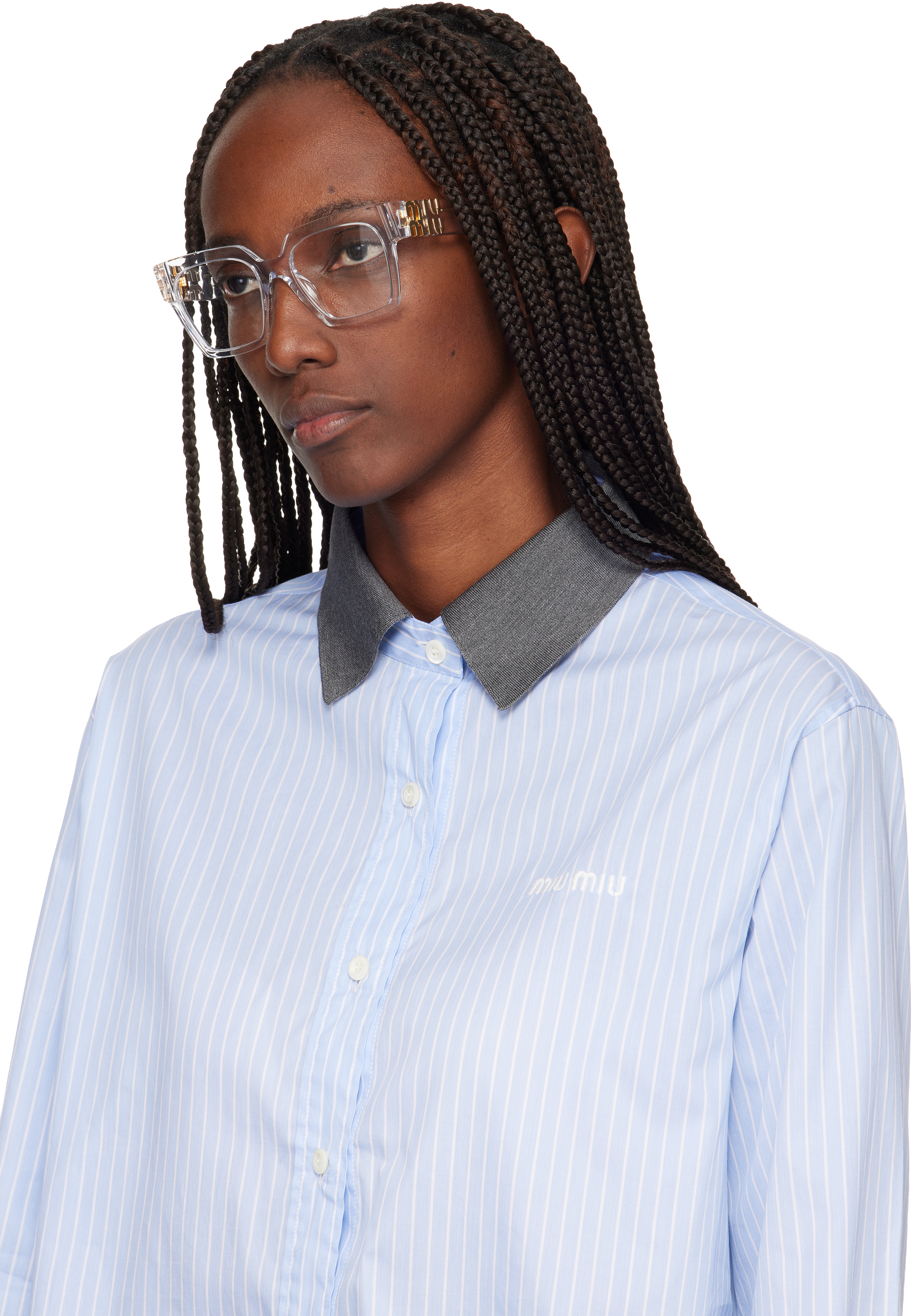 Miu Miu Transparent Miu Glimpse Glasses In White