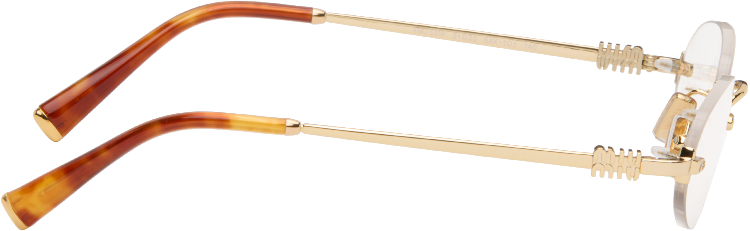 Miu Miu Gold '' Logo Glasses In White