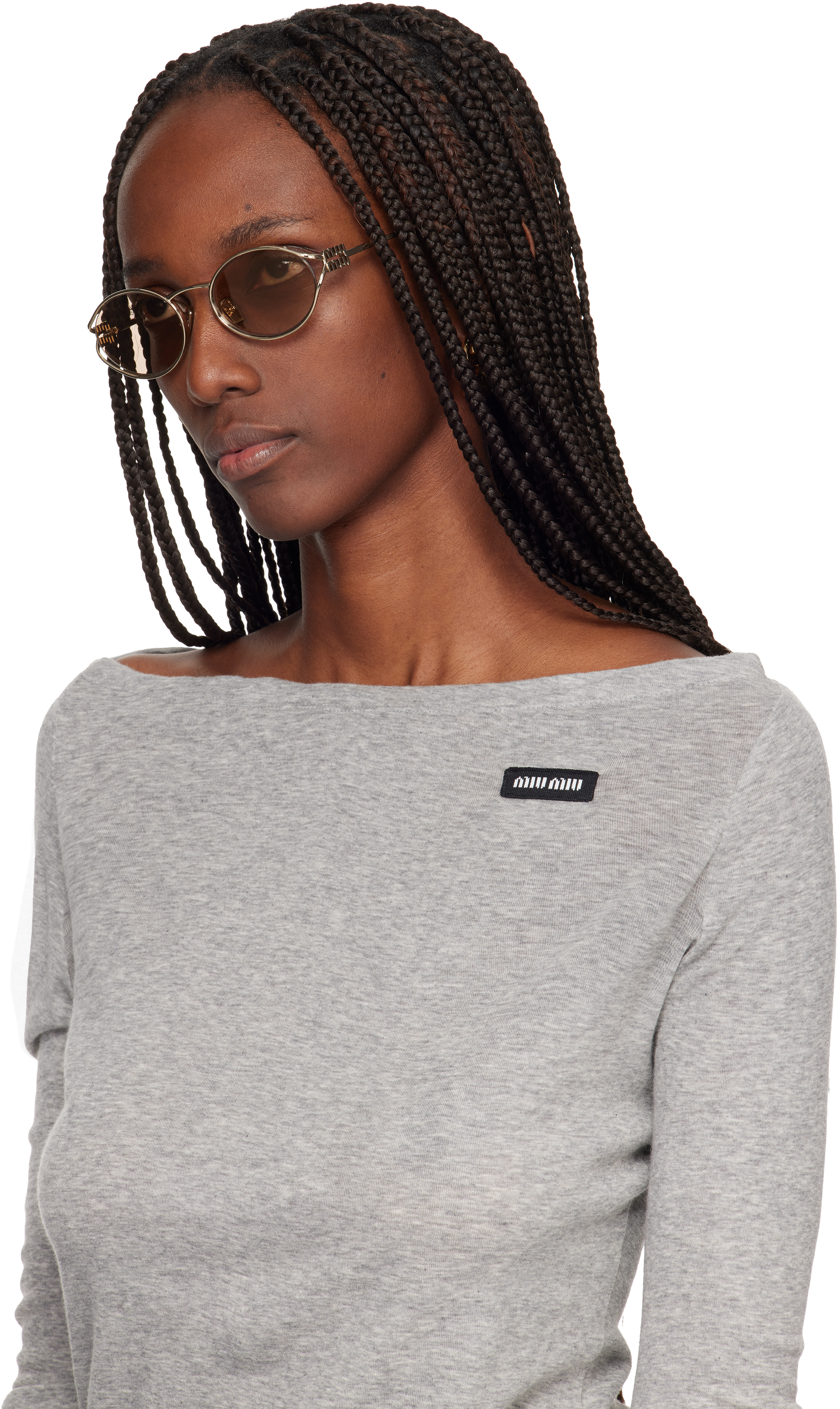 Miu Miu 0mu 52ys Sunglasses In Brown