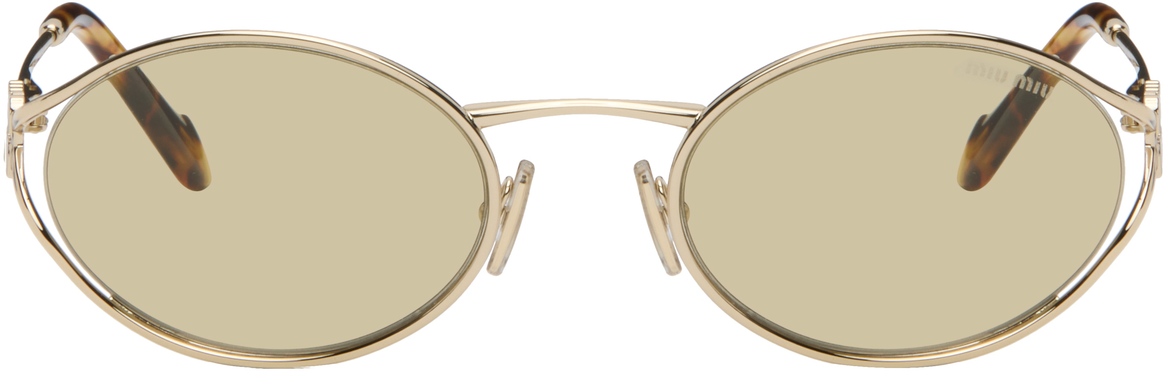 Miu Miu Gold '' Sunglasses In Gold