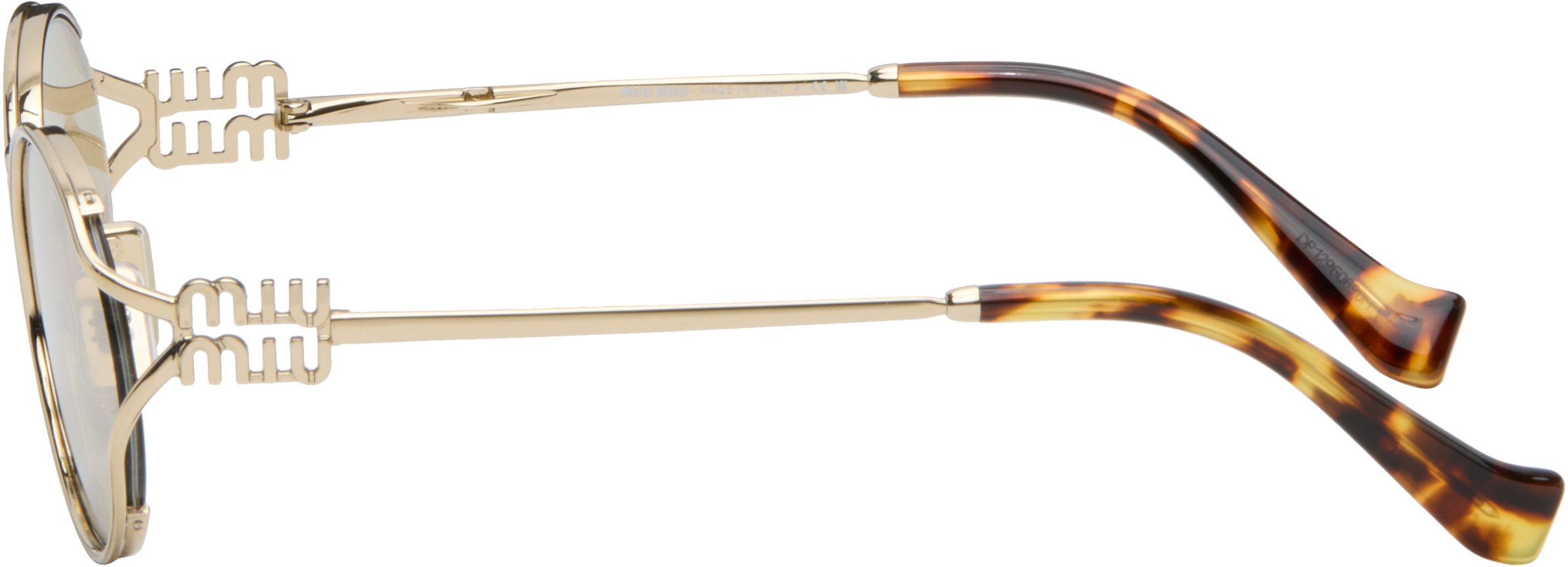 Miu Miu Gold '' Sunglasses In Gold