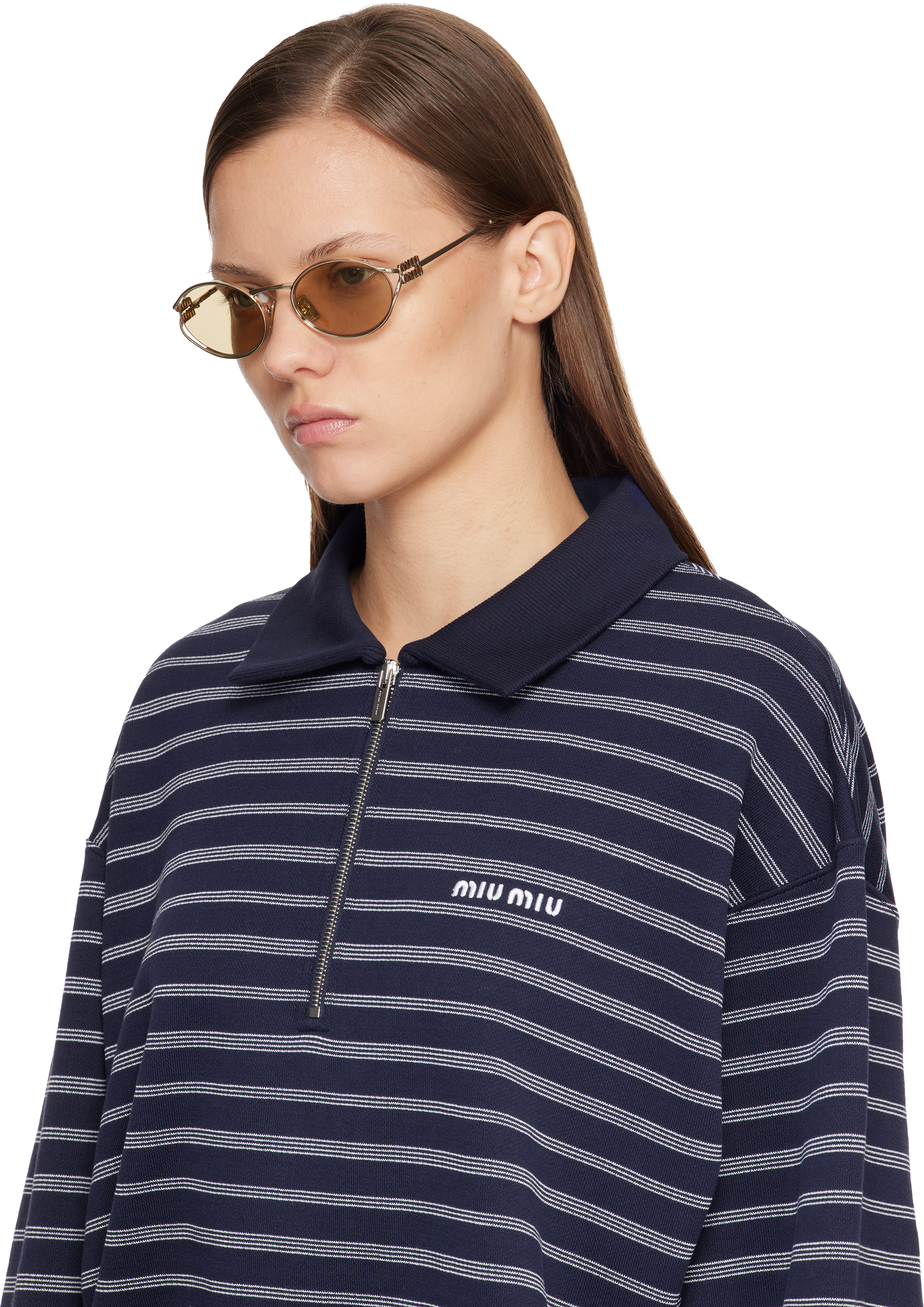 Miu Miu Gold '' Sunglasses In Gold