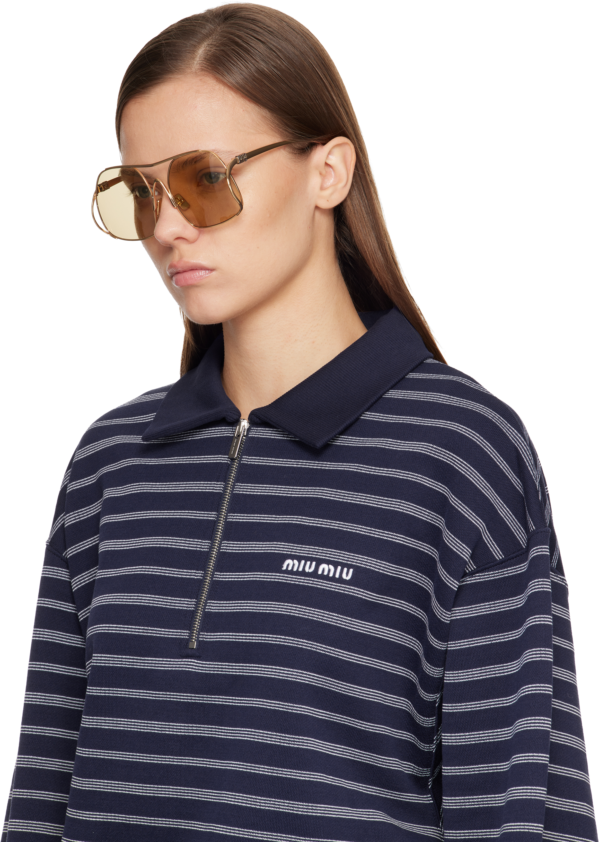 Miu Miu Gold Miu Ombre Sunglasses