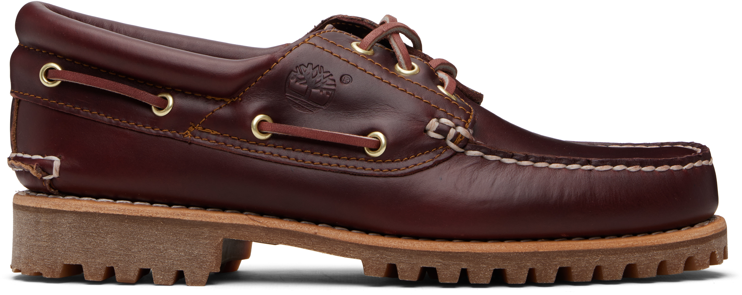 Timberland Authentic Brown Loafers With Embossed Logo On The Side In Leather Man