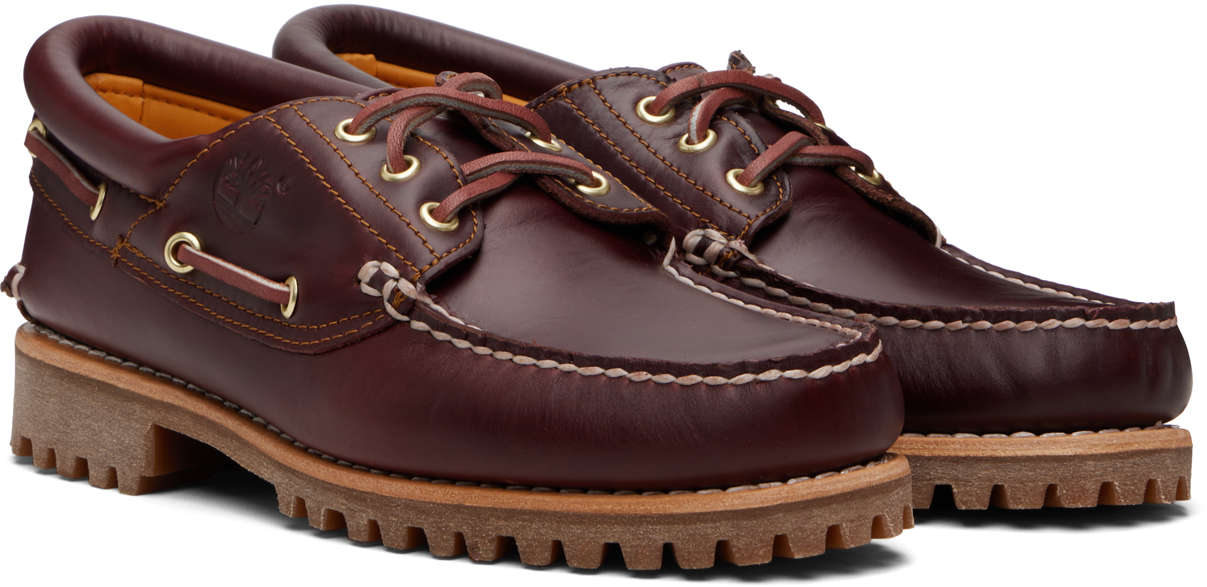 Timberland Authentic Brown Loafers With Embossed Logo On The Side In Leather Man