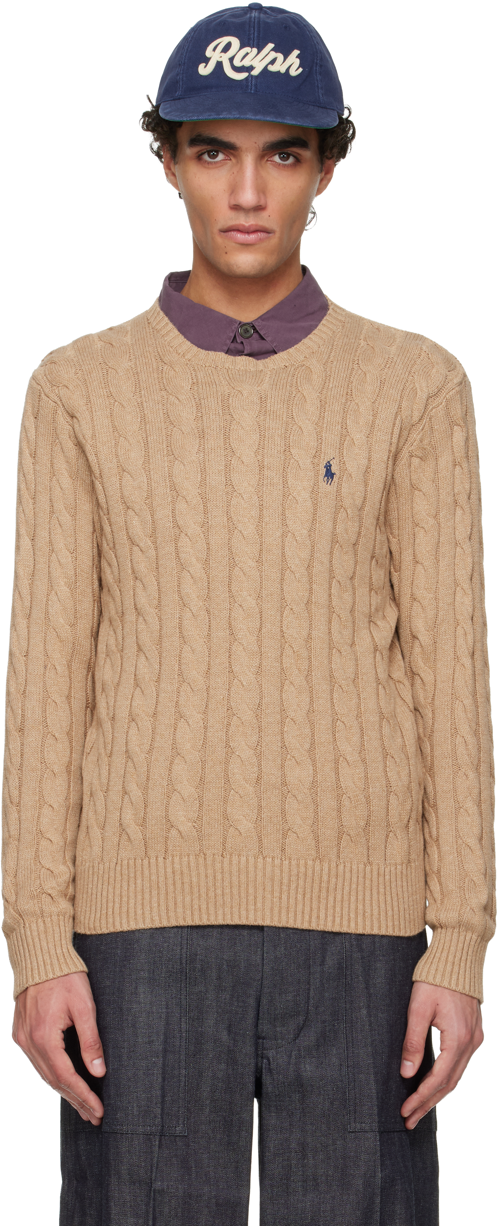 polo Ralph Lauren ベージュ ケーブルニット Polo Ralph Lauren: ベージュ ケーブルニット コットン セーター