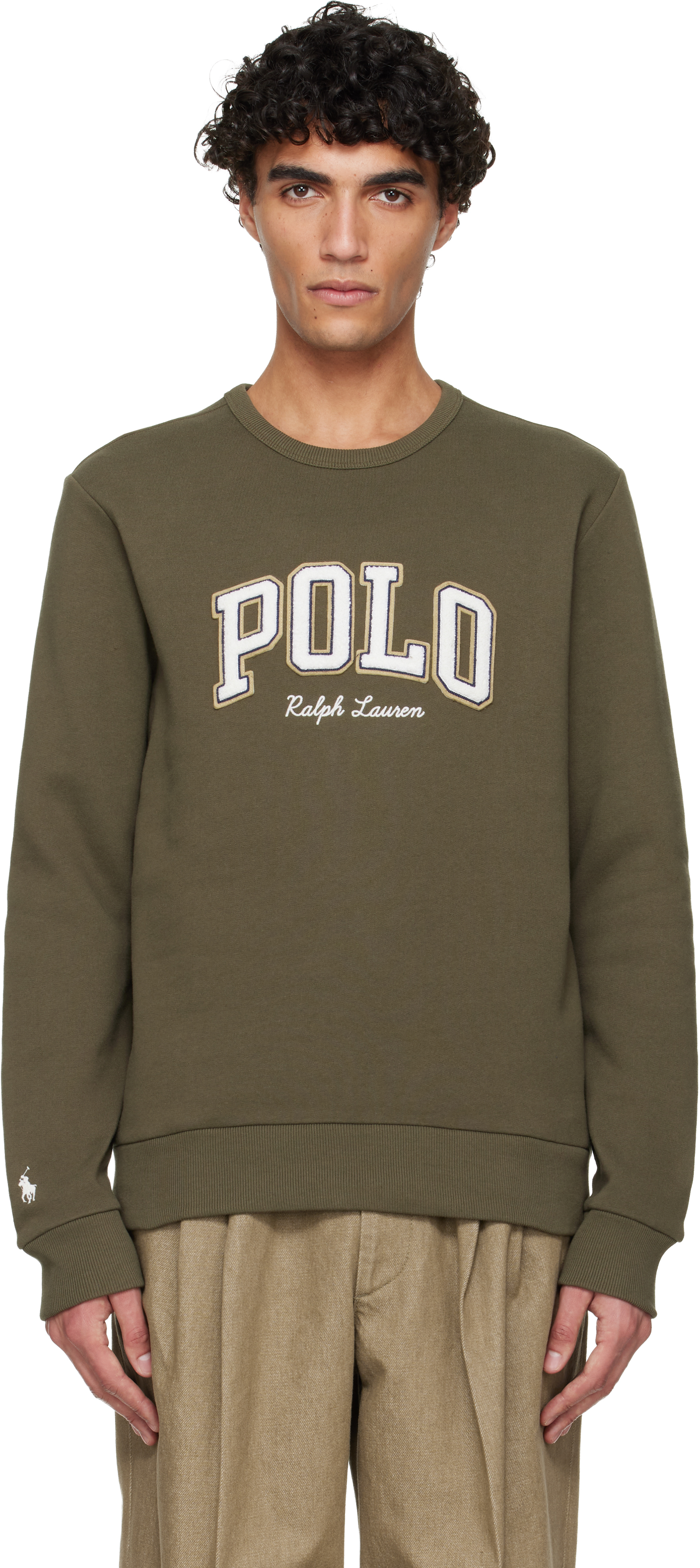 Polo Ralph Laurenのカーキ ロゴ フリース スウェットシャツがセール中