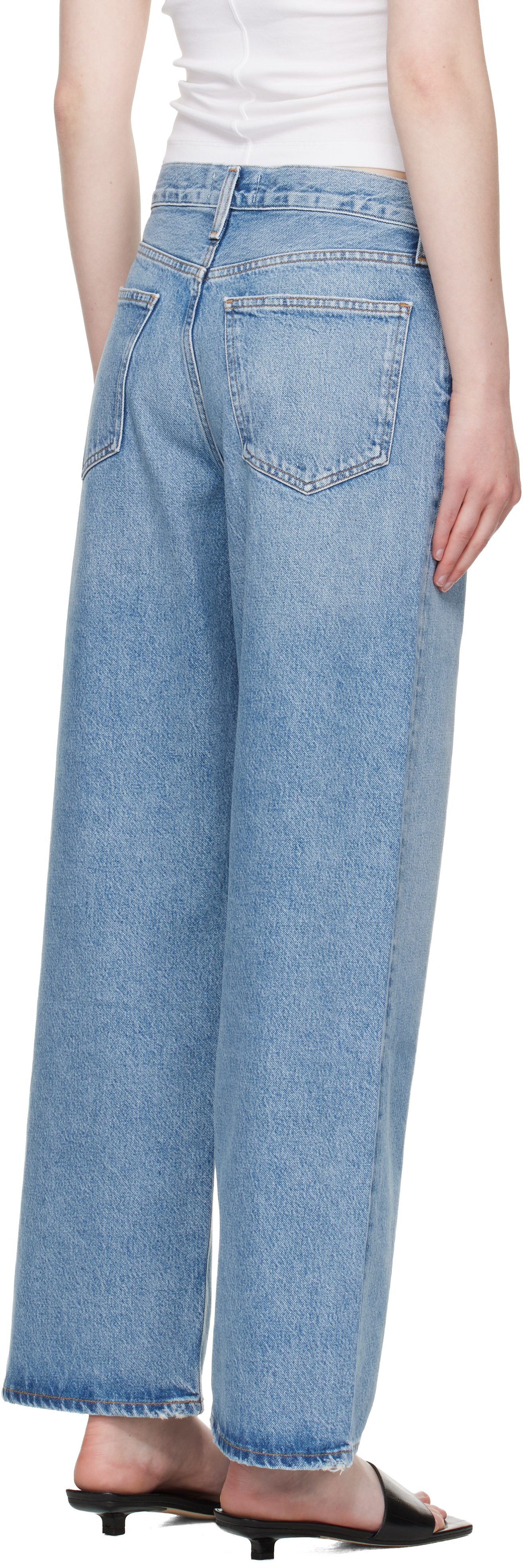 Agolde Womens Baggy Wide-leg Organic Cotton-blend Denim Jeans Libertine