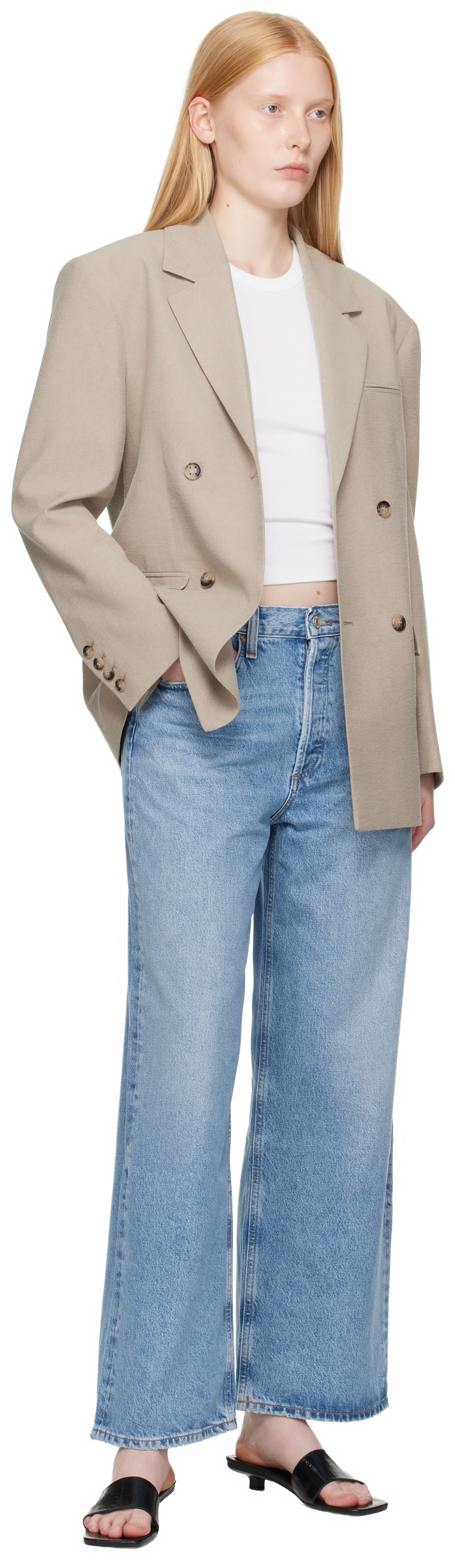 Agolde Womens Baggy Wide-leg Organic Cotton-blend Denim Jeans Libertine