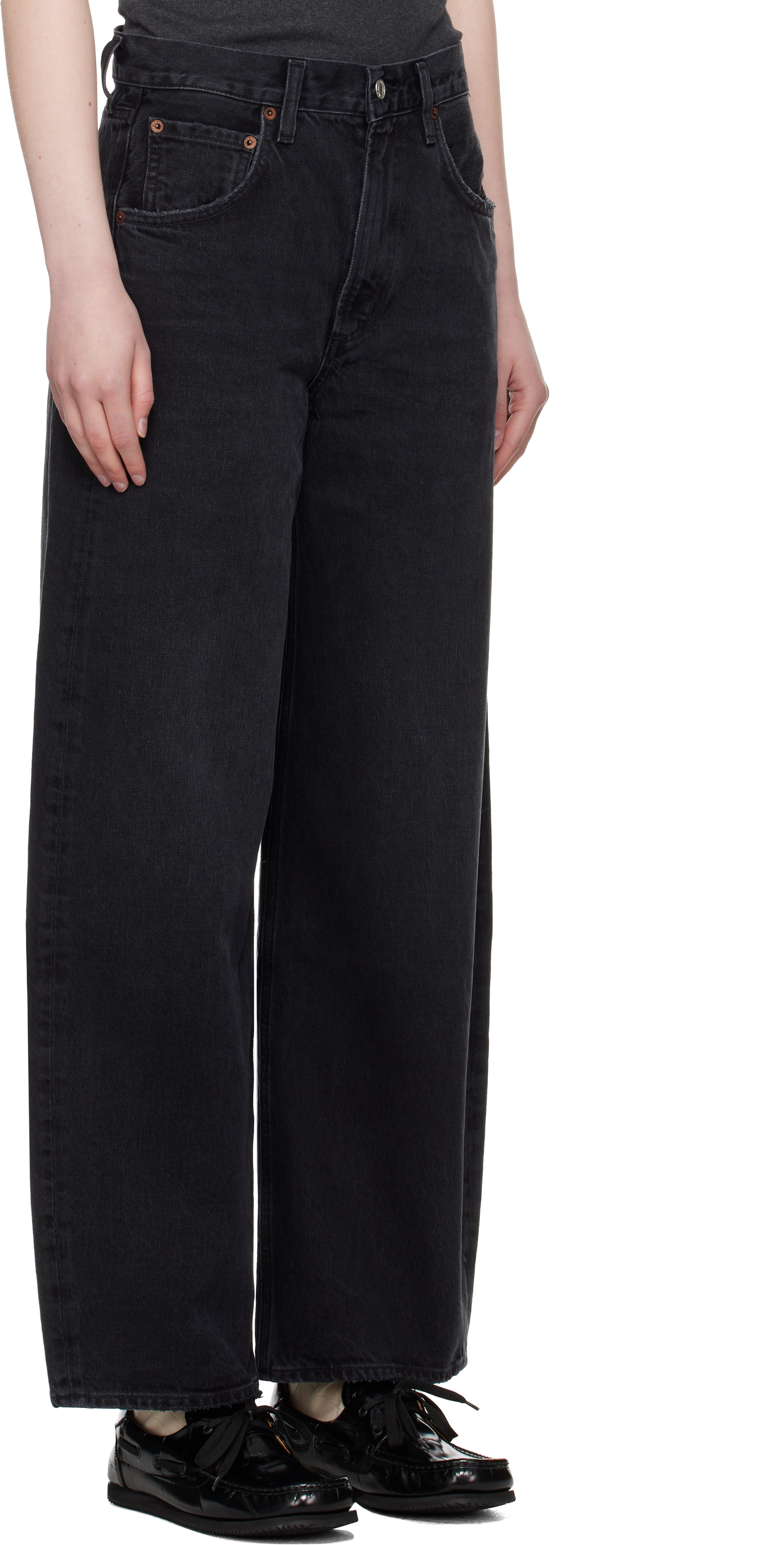 Shop Agolde Black Low Curve Jeans