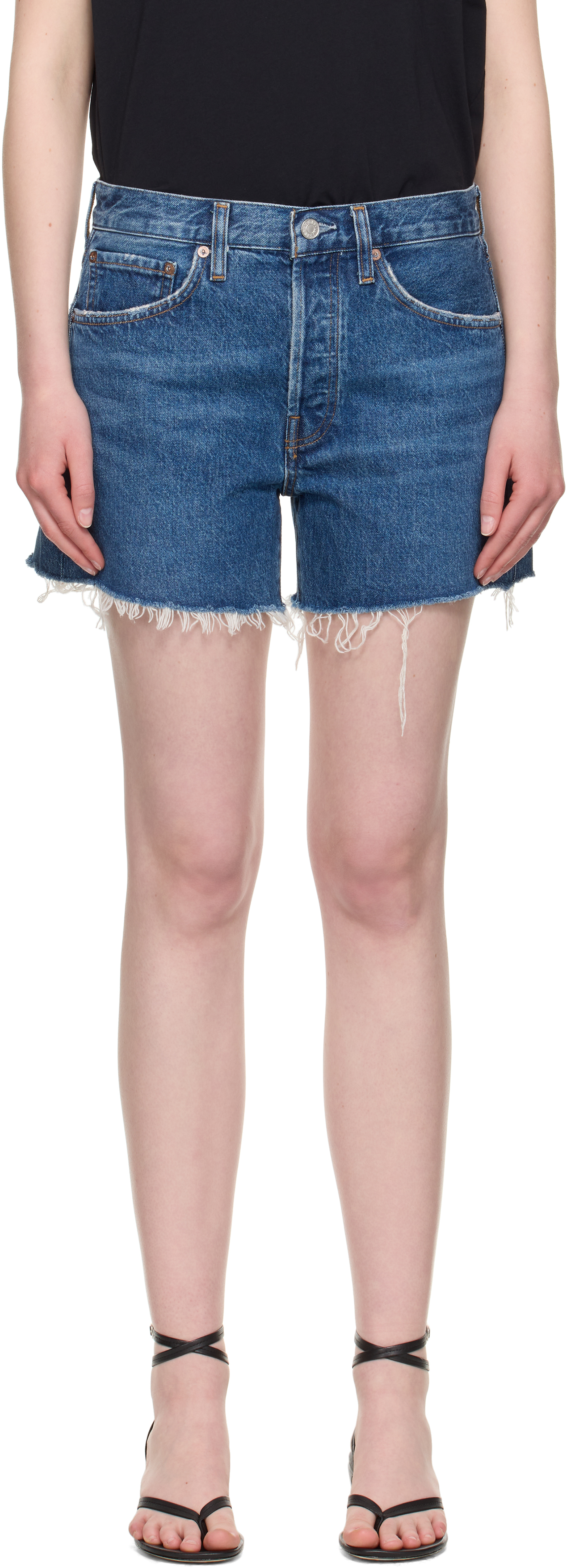 Blue Parker Long Denim Shorts