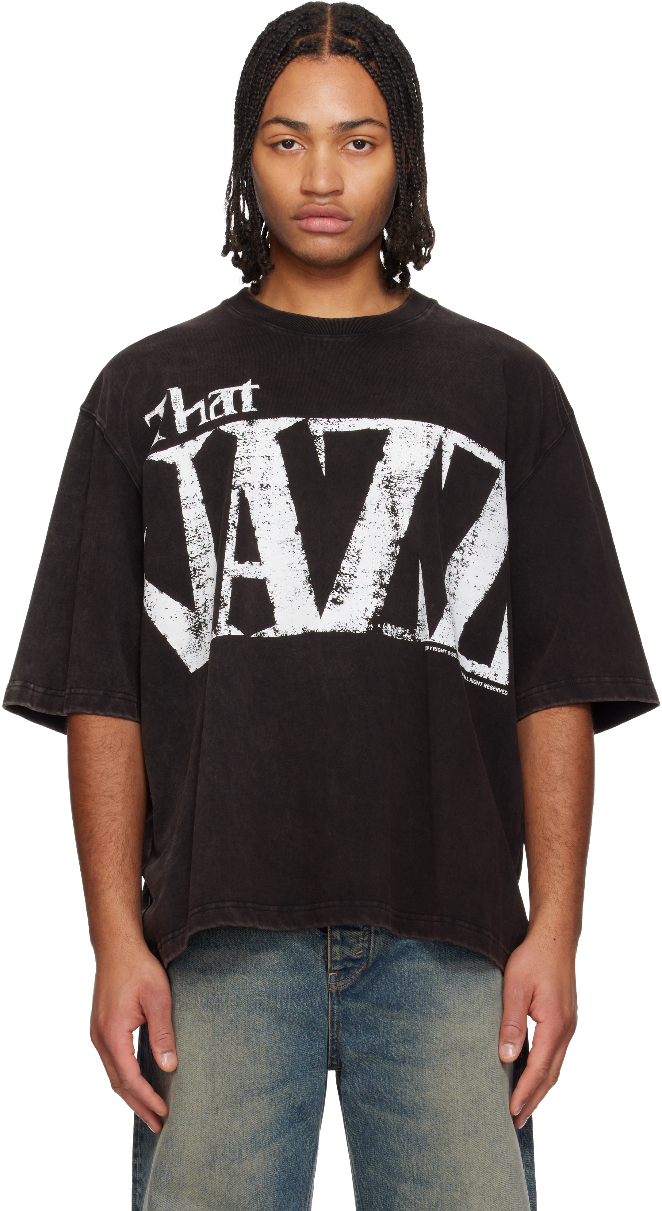 Solid Hommeのブラック Jazz Typography Tシャツがセール中
