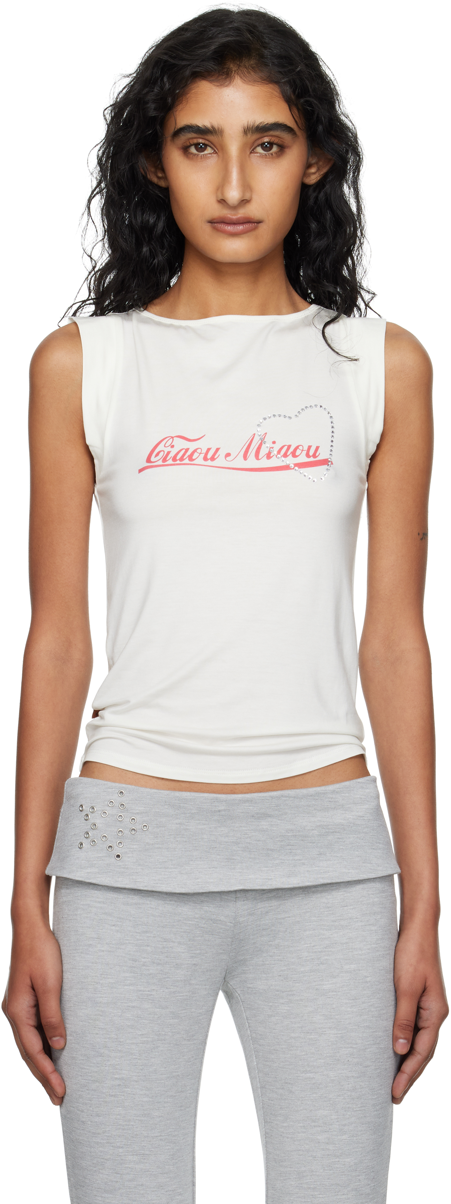 Miaou Off-white Lucia Tank Top In White