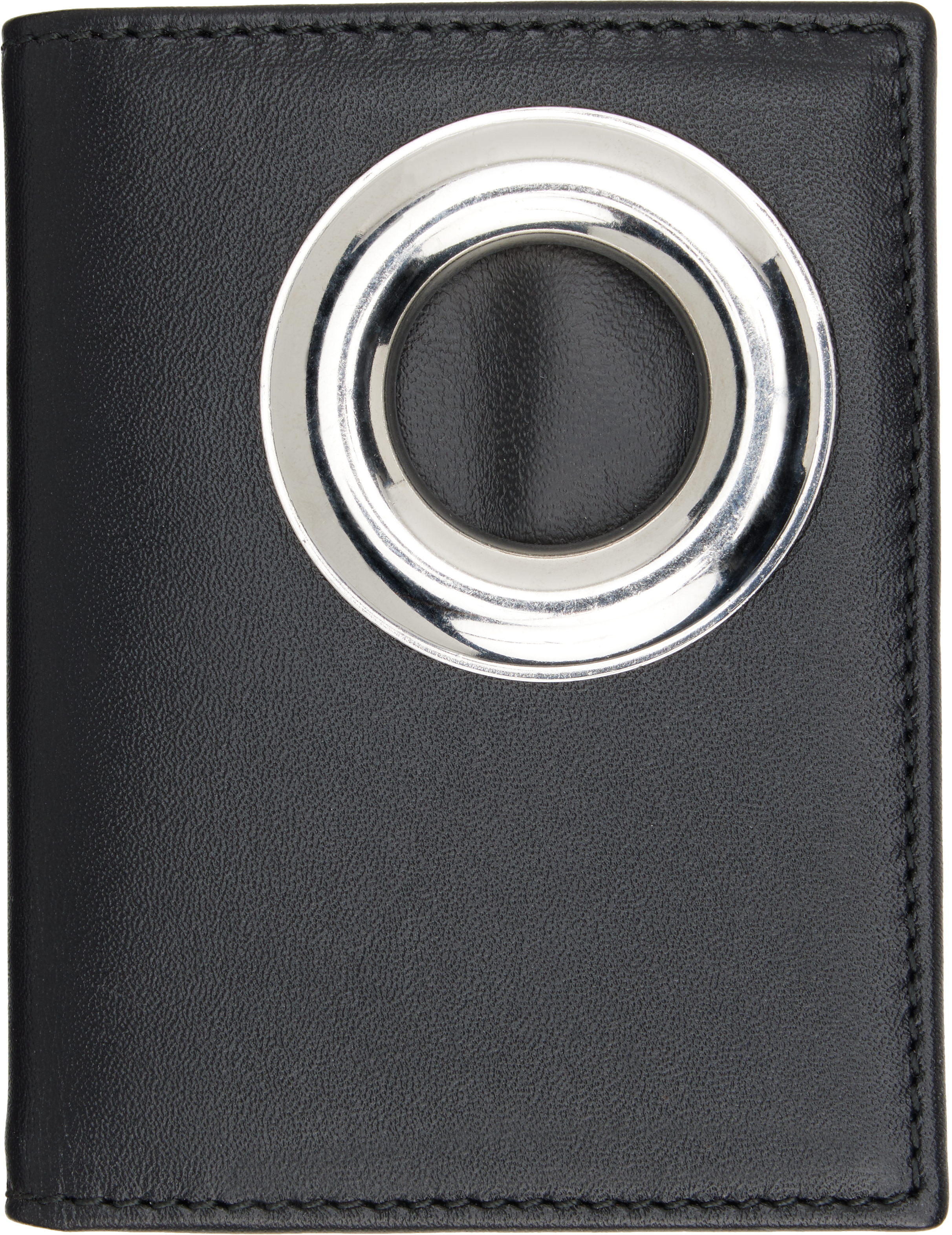 Black Silver Eyelet Card Holder