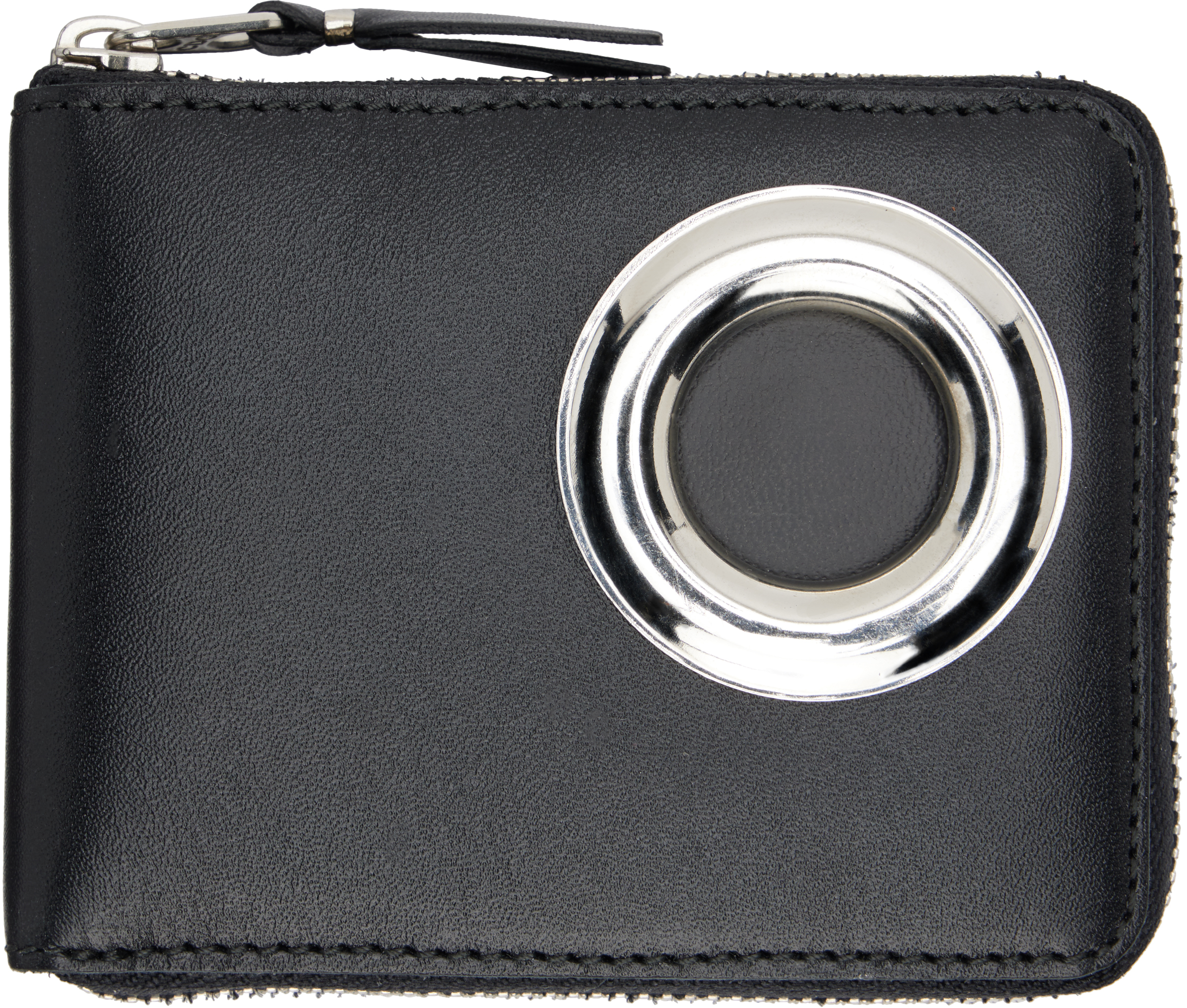 Black Silver Eyelet Wallet