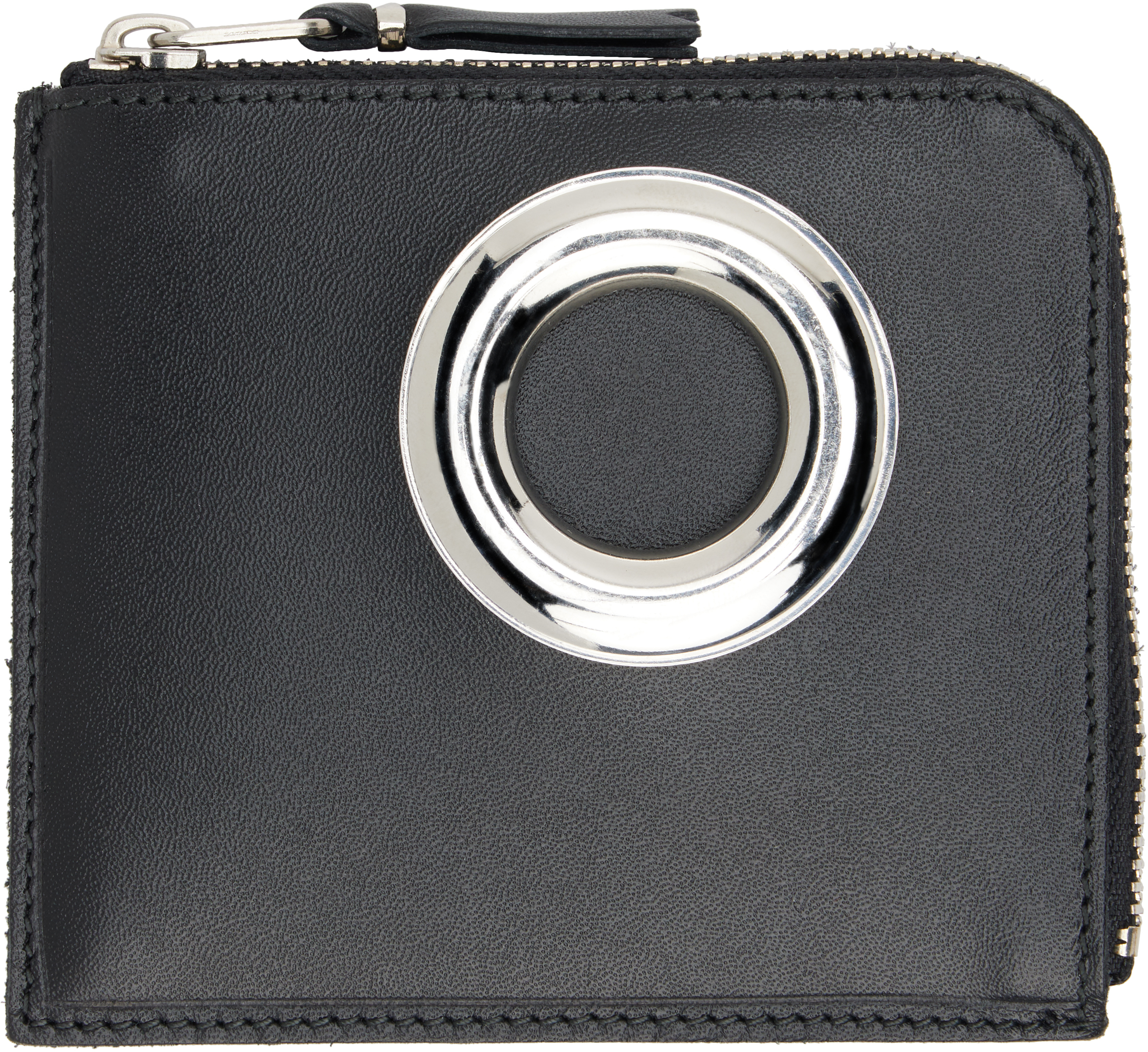 Black Silver Eyelet Wallet